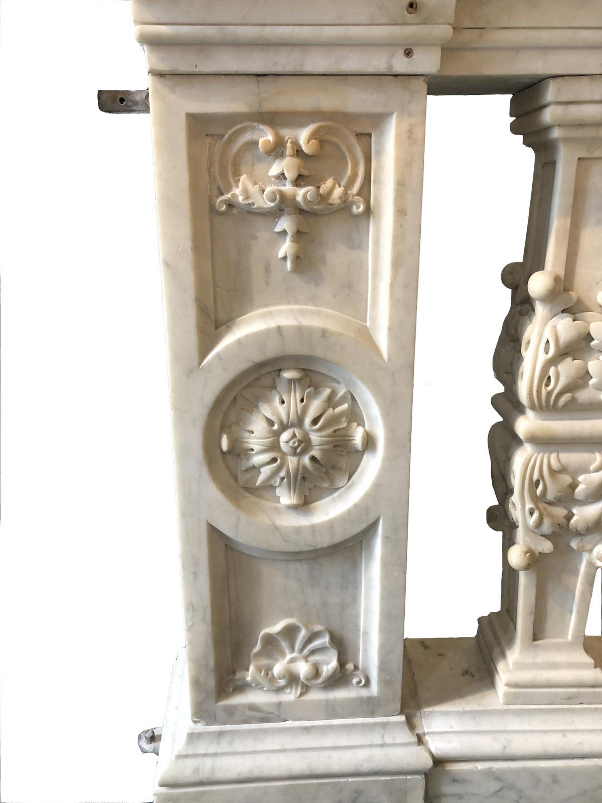 Pair of Balustrades in Carrara Marble, France Late 18th Century 1
