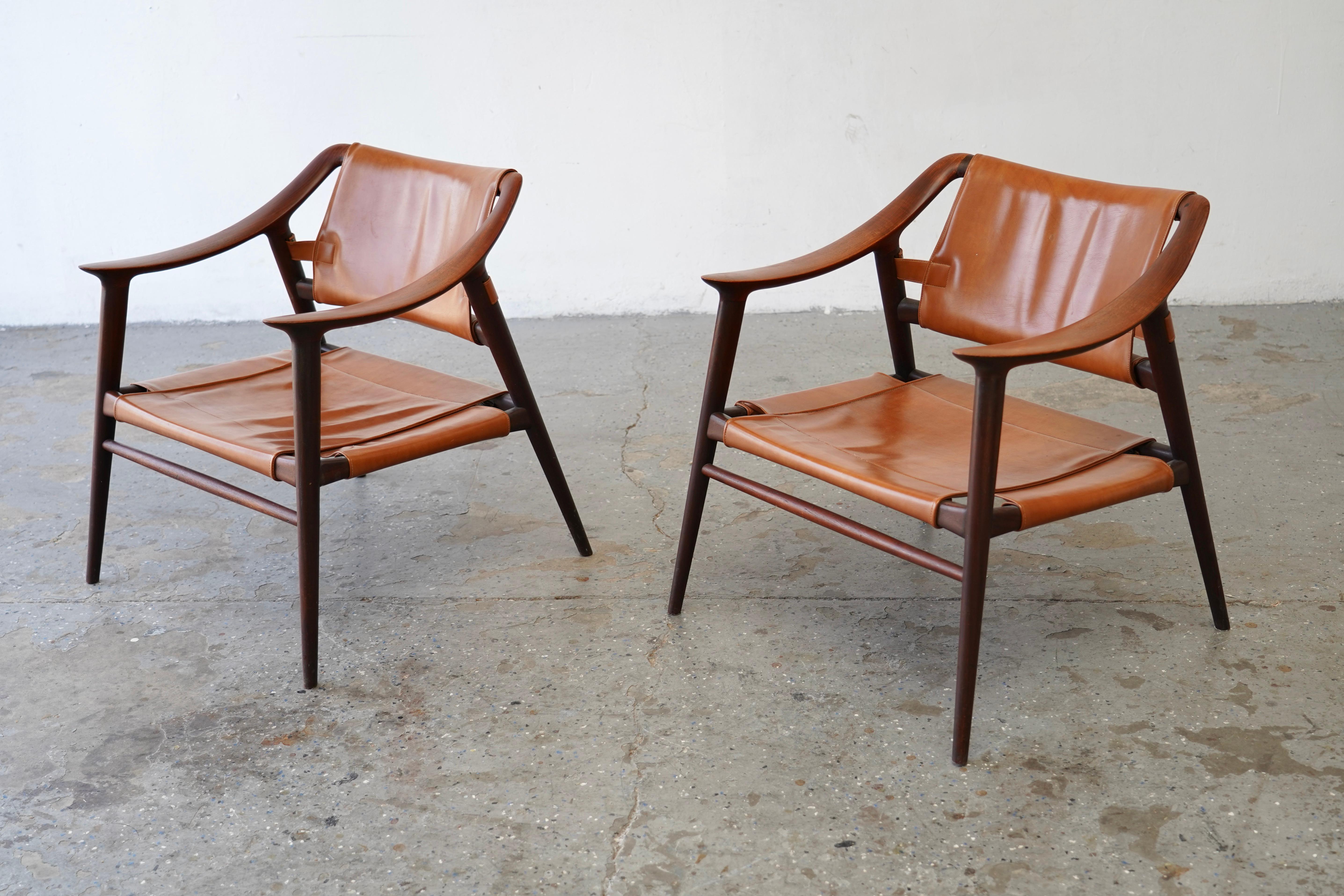 Paire de Bambi   Moderne danois  lounge Rolf Rastad & Adolf Relling  Chaises en vente 8