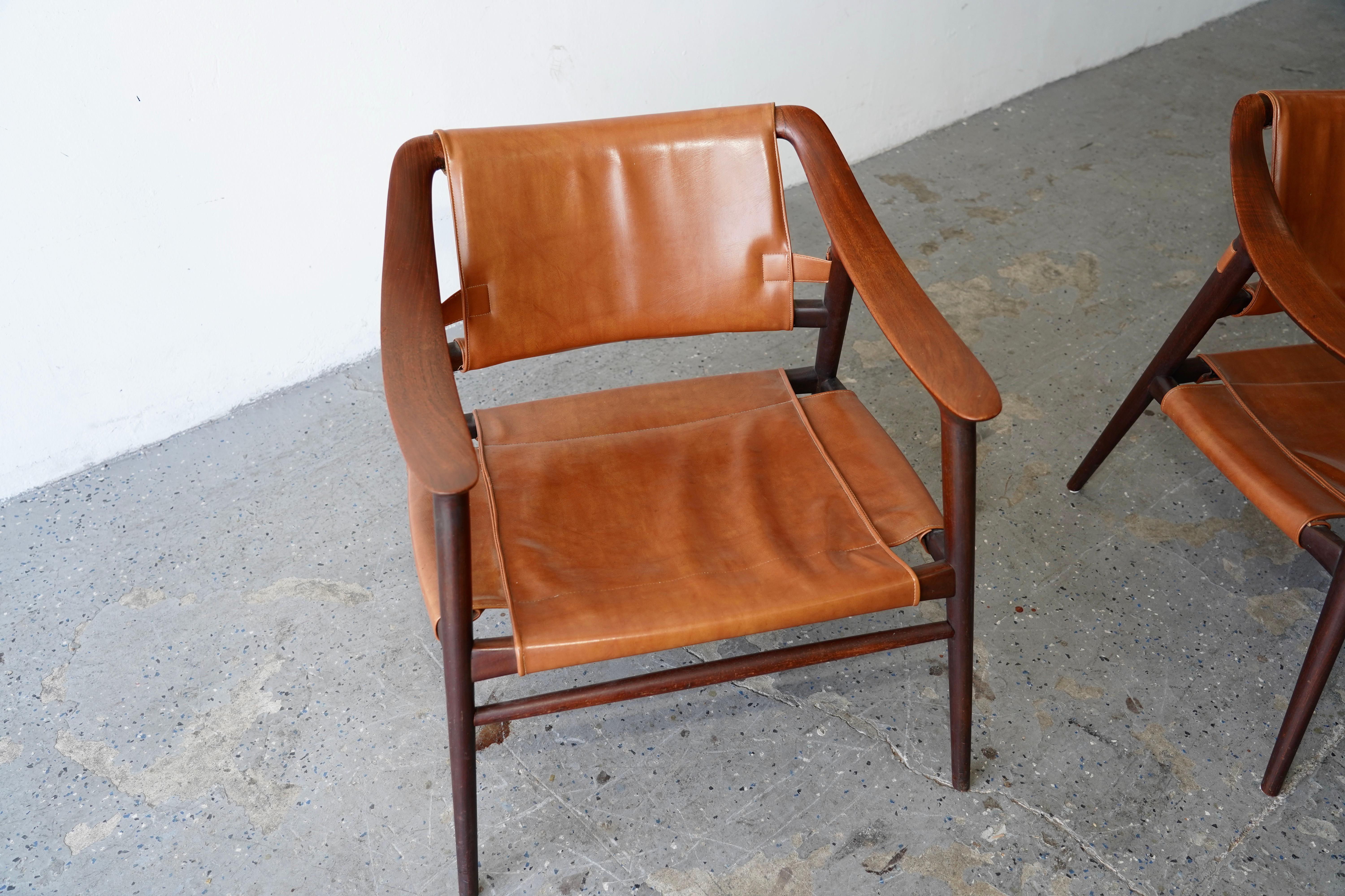 Mid-Century Modern Paire de Bambi   Moderne danois  lounge Rolf Rastad & Adolf Relling  Chaises en vente