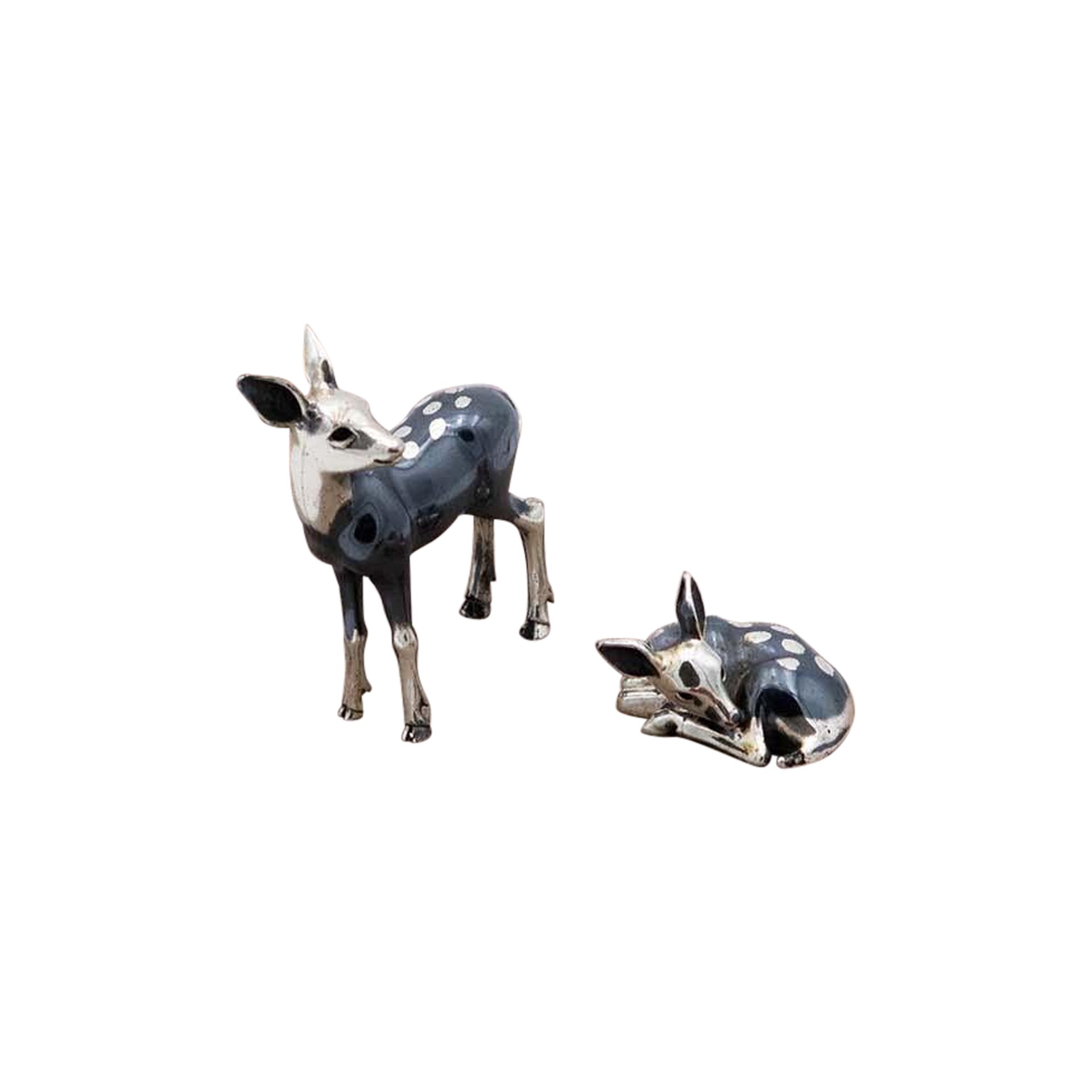 Pair of bambis in nickel silver en venta