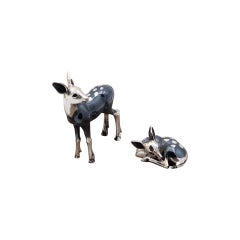 Pair of bambis in nickel silver