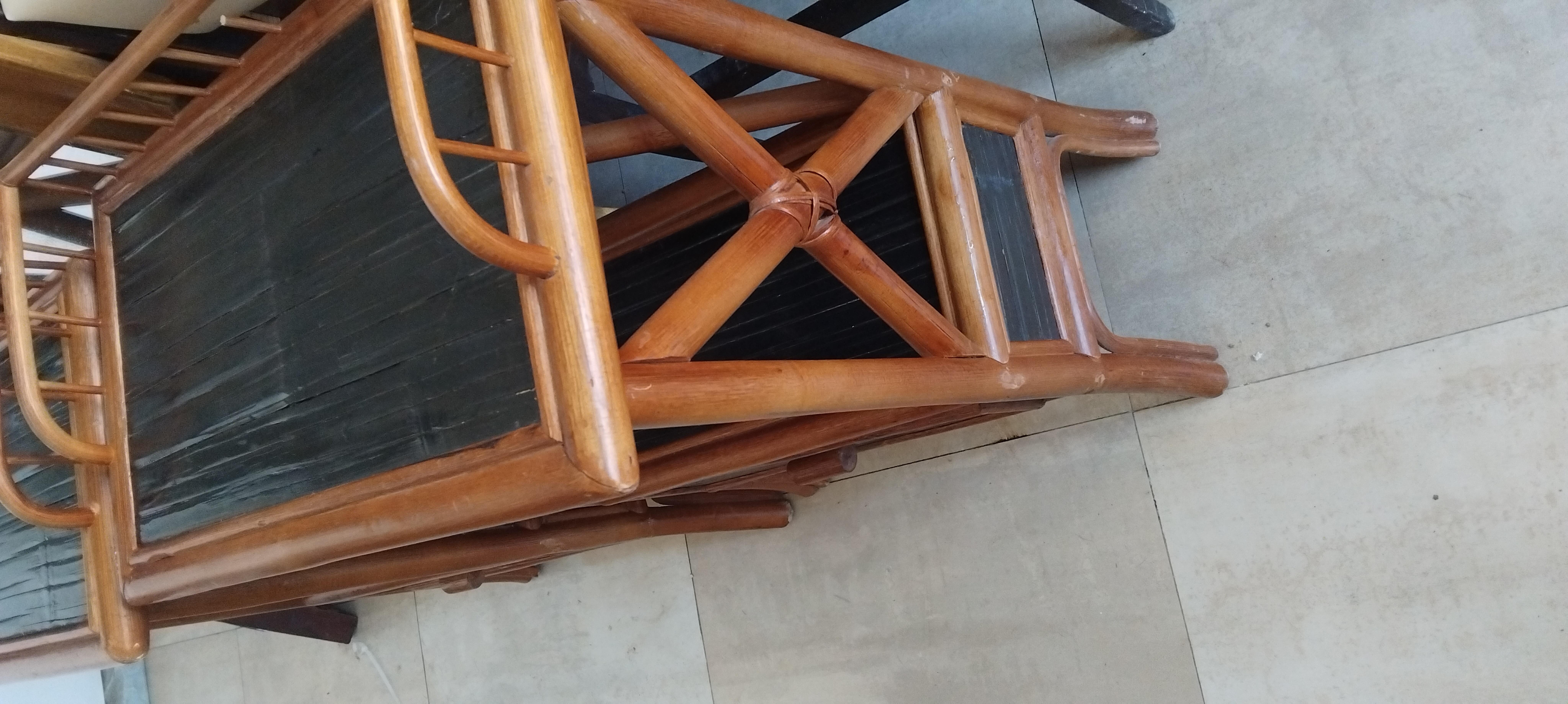 Paire de bambou  Tables hautes 80 cm  Tables de nuit   Très grand  Un tiroir, années 1950/70 en vente 4