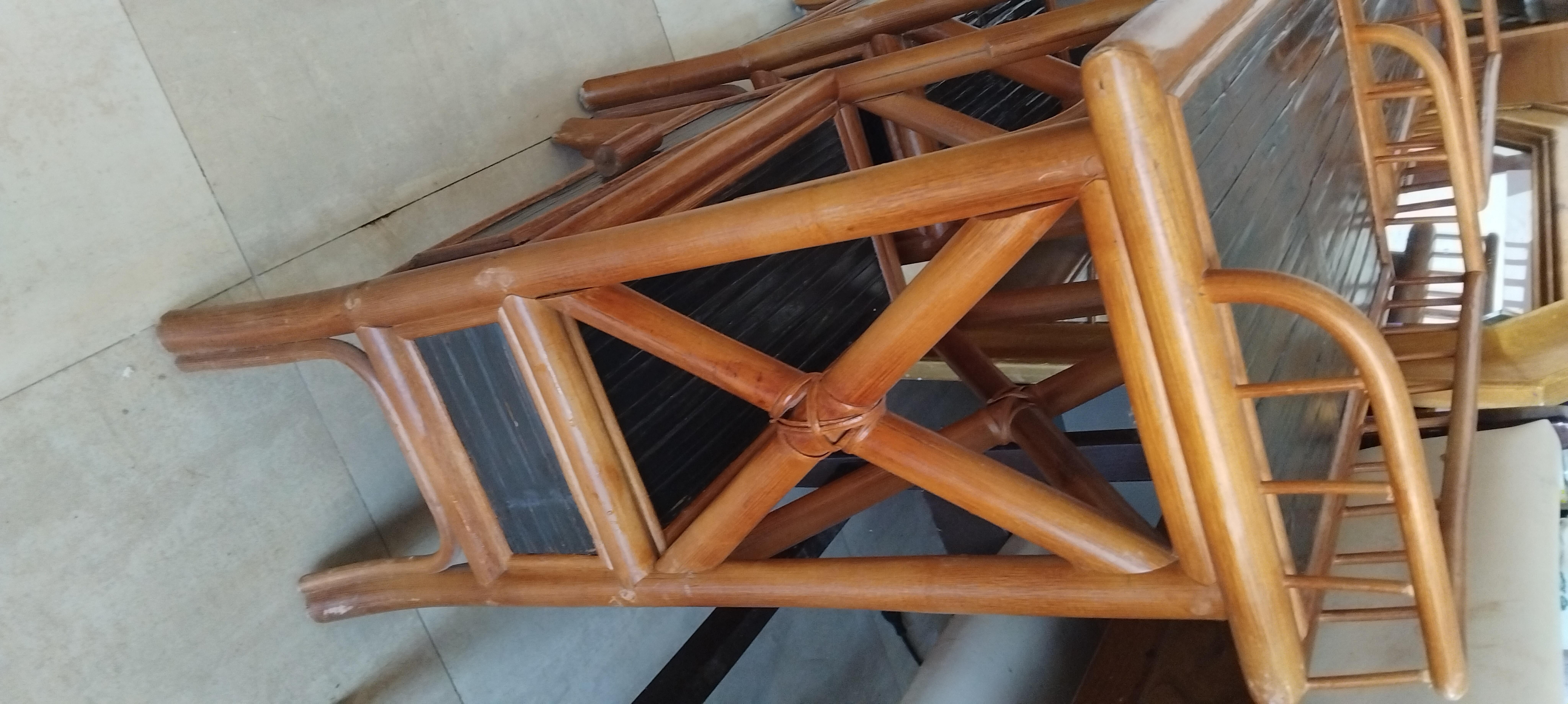 Paire de bambou  Tables hautes 80 cm  Tables de nuit   Très grand  Un tiroir, années 1950/70 en vente 1
