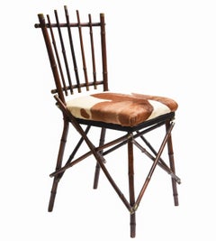 Pair of Bamboo and Brass Chairs