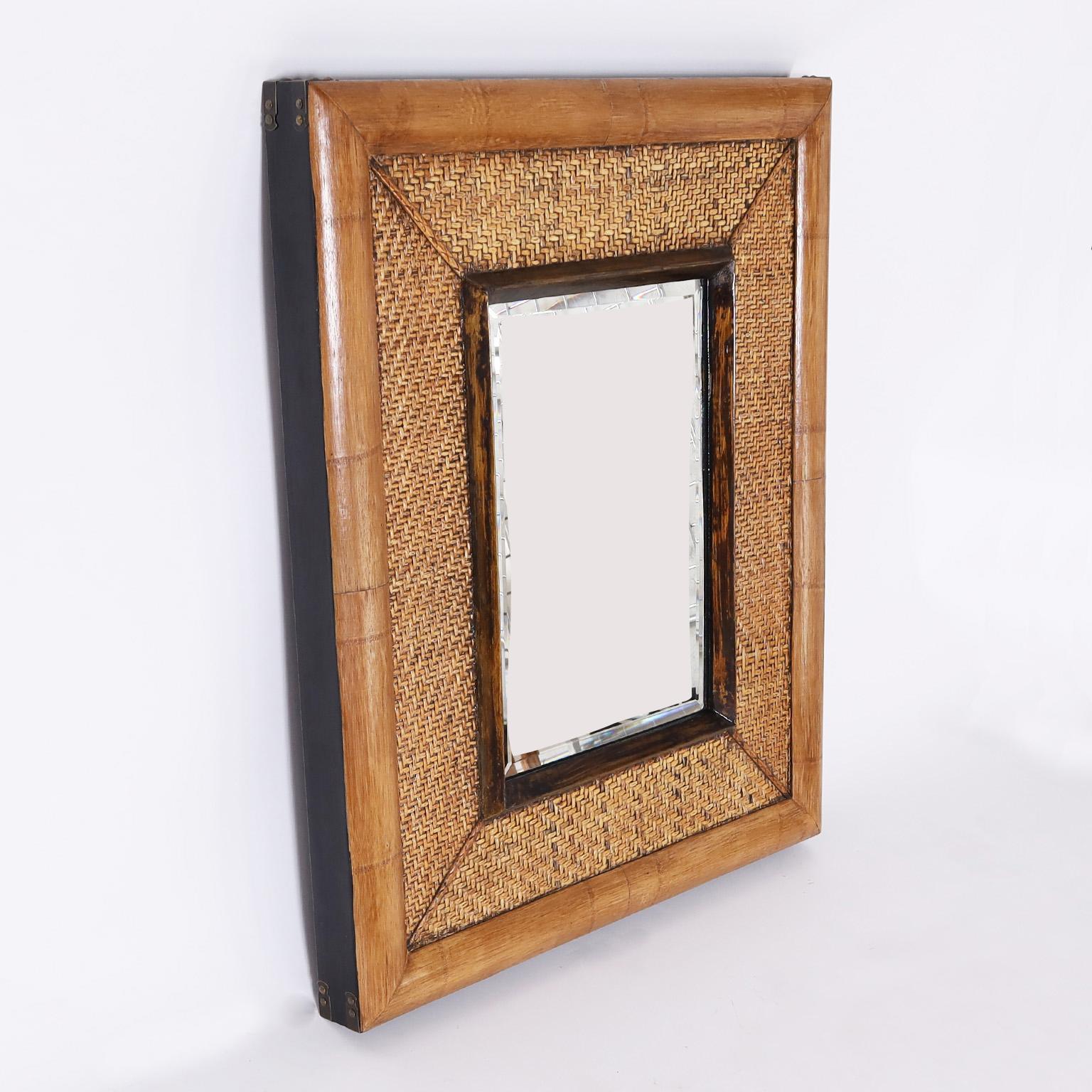 grasscloth mirror