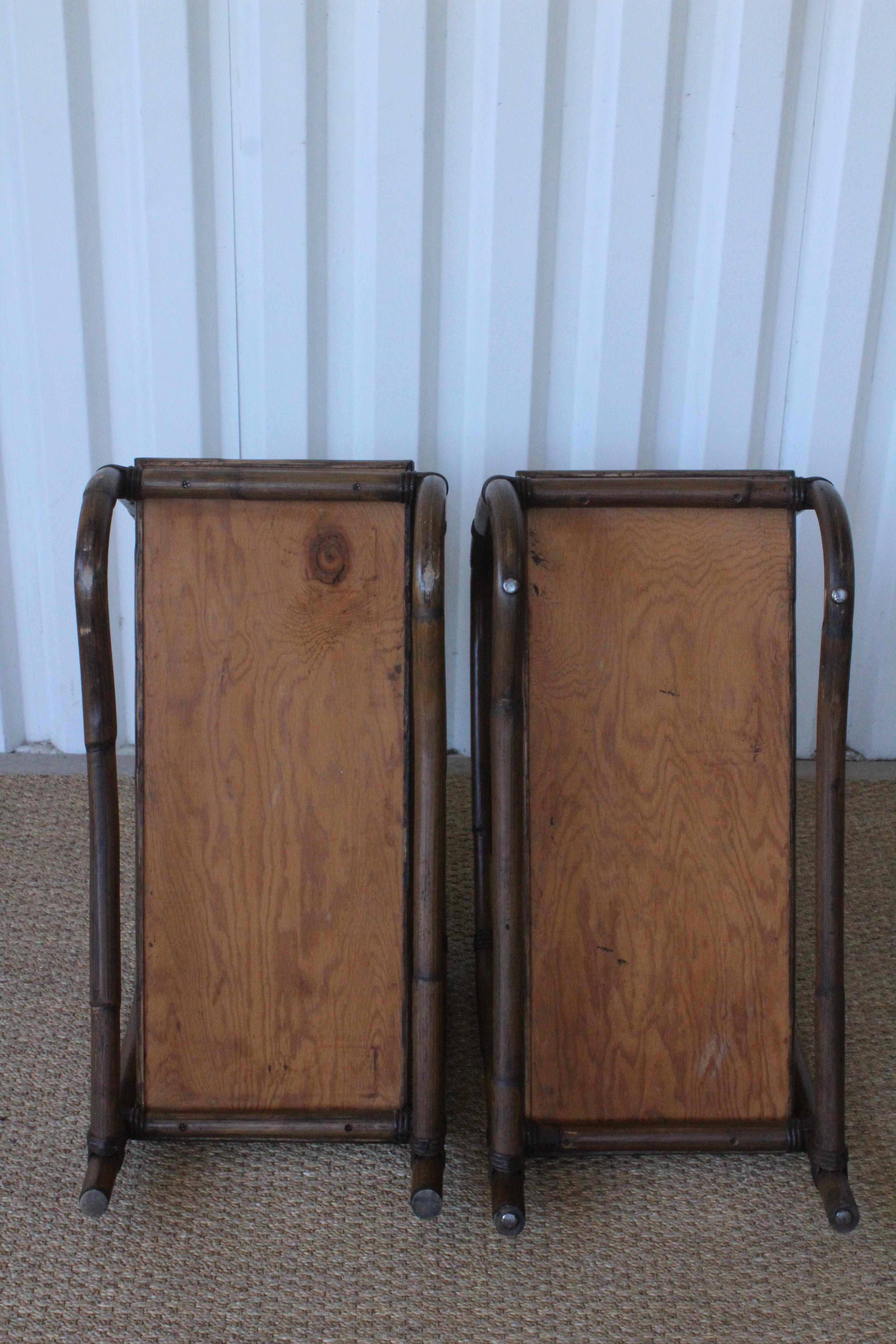 Pair of Bamboo and Laminate End Tables, U.S.A, 1950s 10