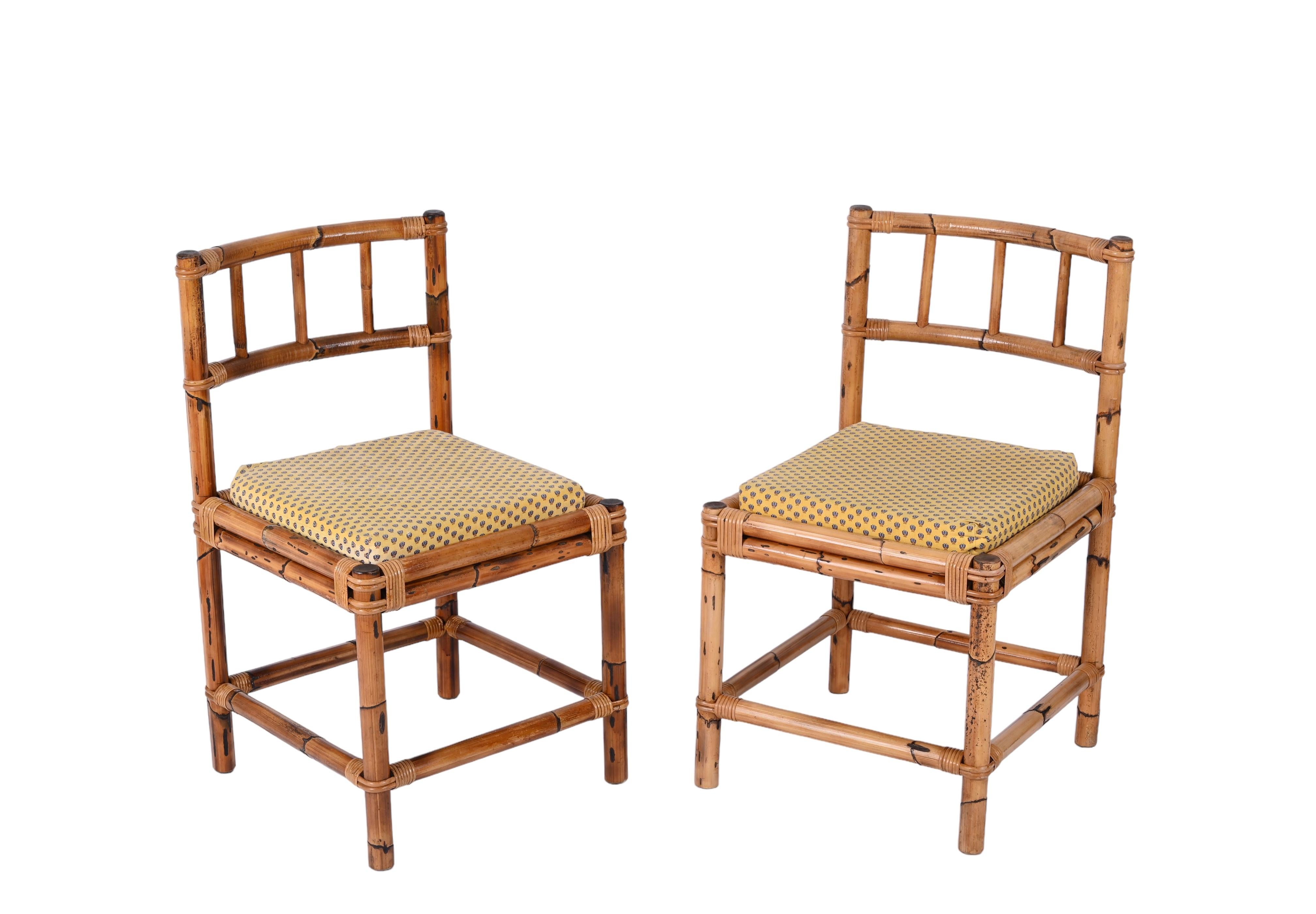 Pair of Bamboo and Rattan Chairs, Vivai Del Sud, Italy, 1970s 5