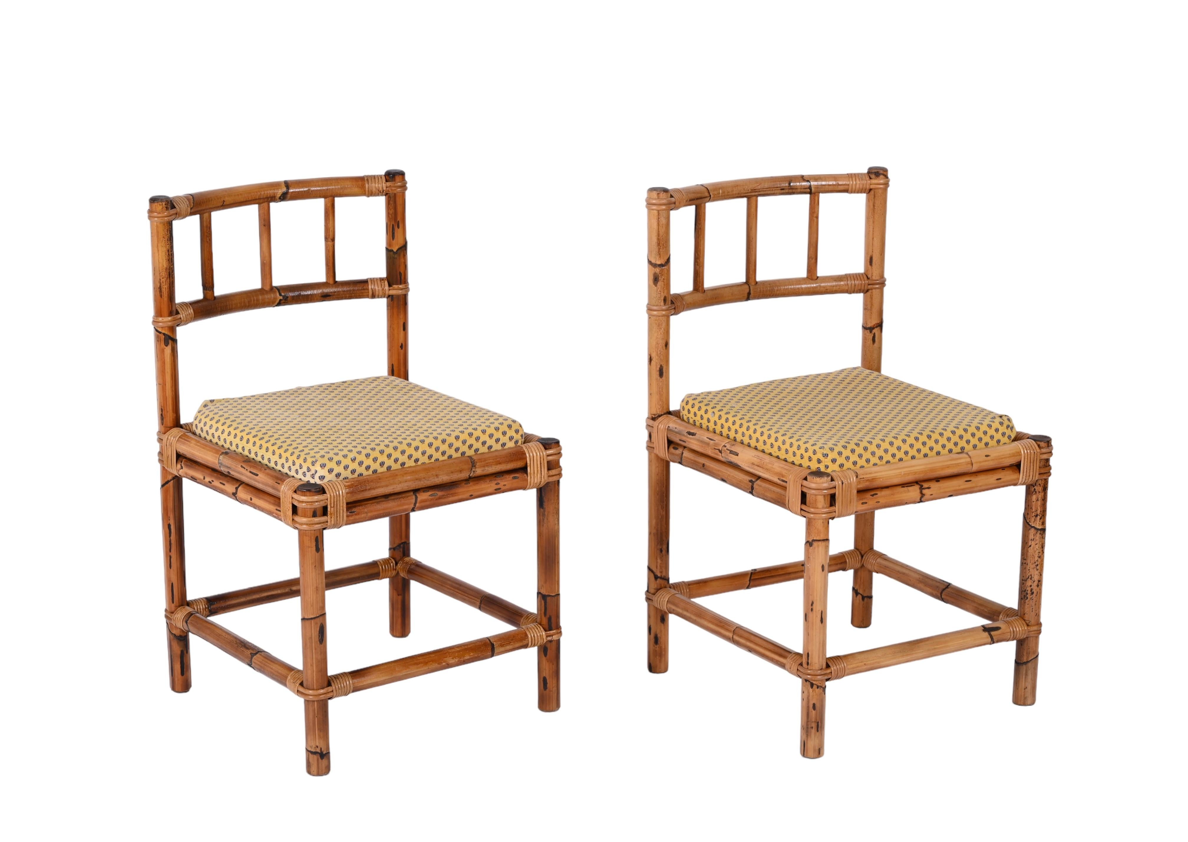 Pair of Bamboo and Rattan Chairs, Vivai Del Sud, Italy, 1970s 6