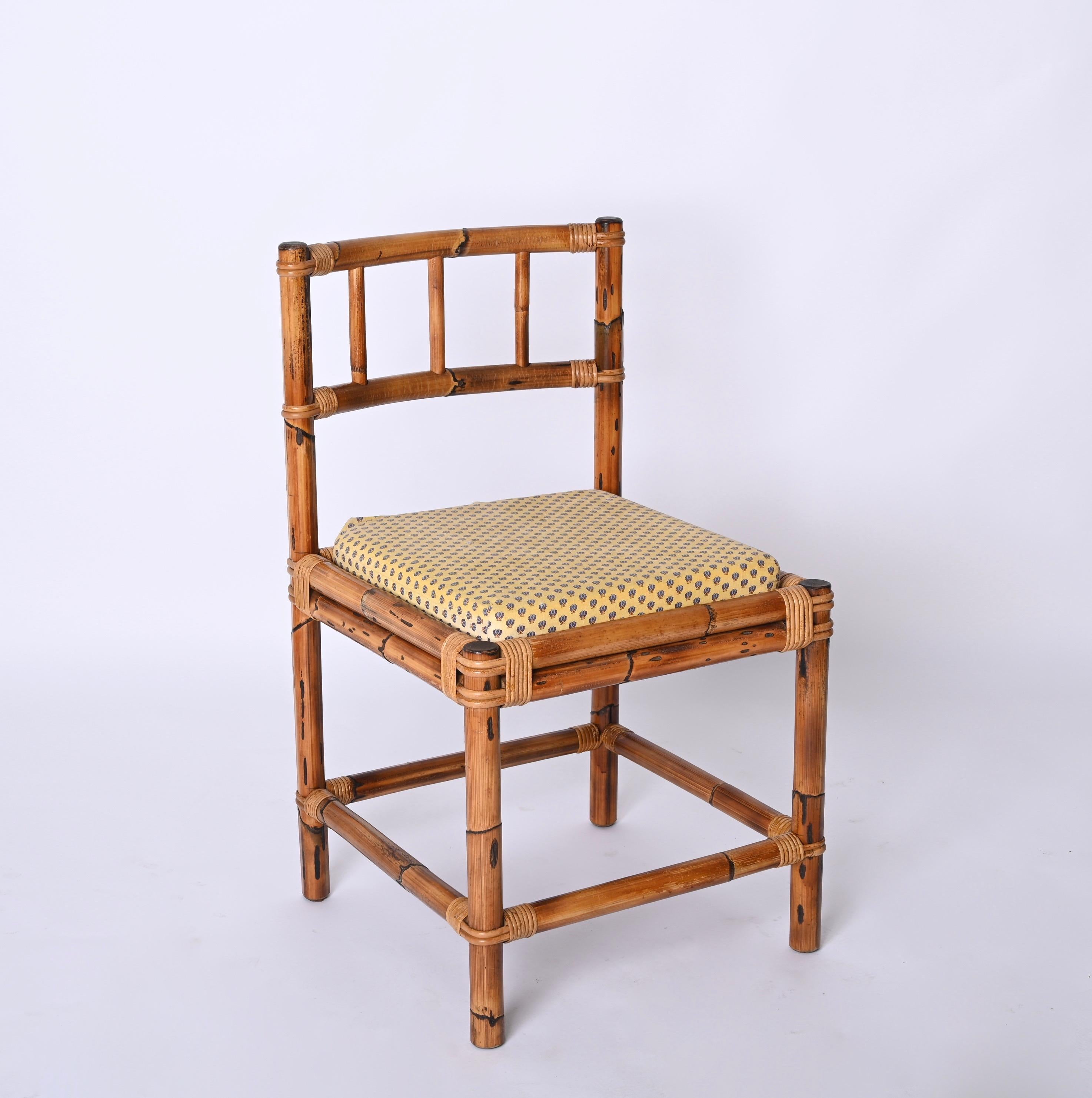 20th Century Pair of Bamboo and Rattan Chairs, Vivai Del Sud, Italy, 1970s