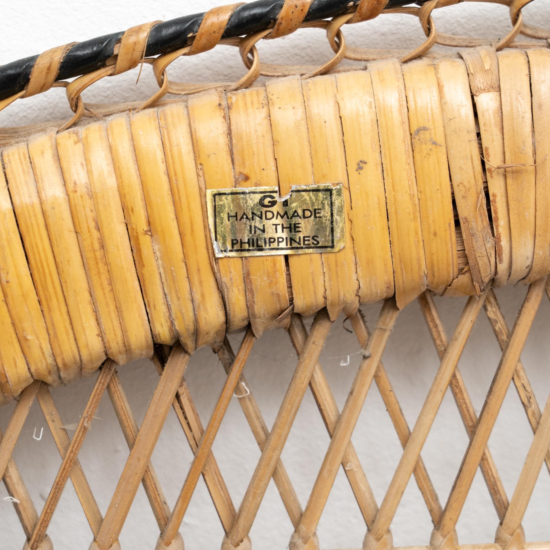 Pair of Bamboo and Rattan Headboard Handcrafted Philippines, 1960 For Sale 8
