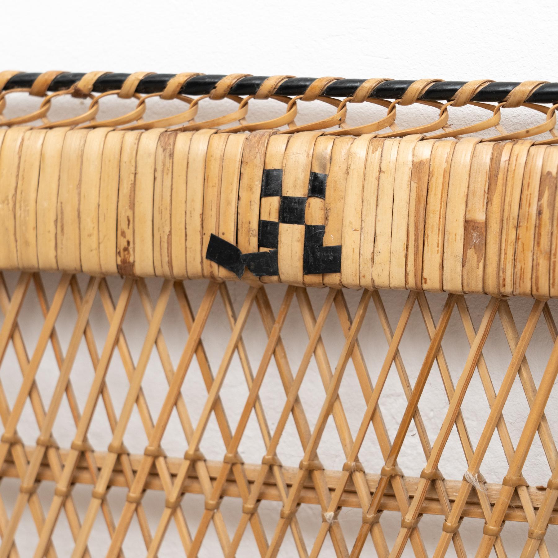 Spanish Pair of Bamboo and Rattan Headboard Handcrafted Philippines, 1960 For Sale