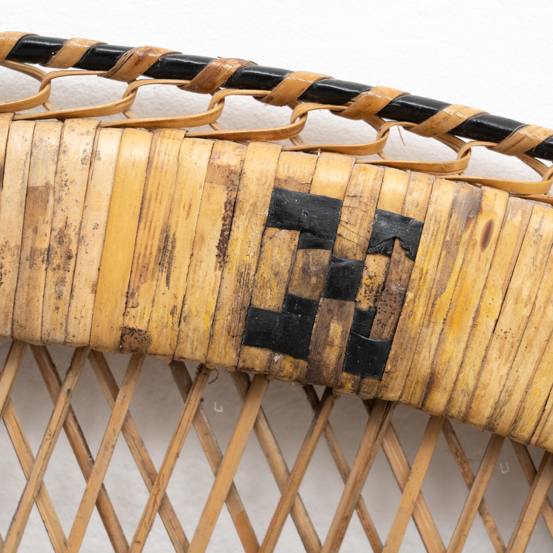Pair of Bamboo and Rattan Headboard Handcrafted Philippines, 1960 In Good Condition For Sale In Barcelona, ES