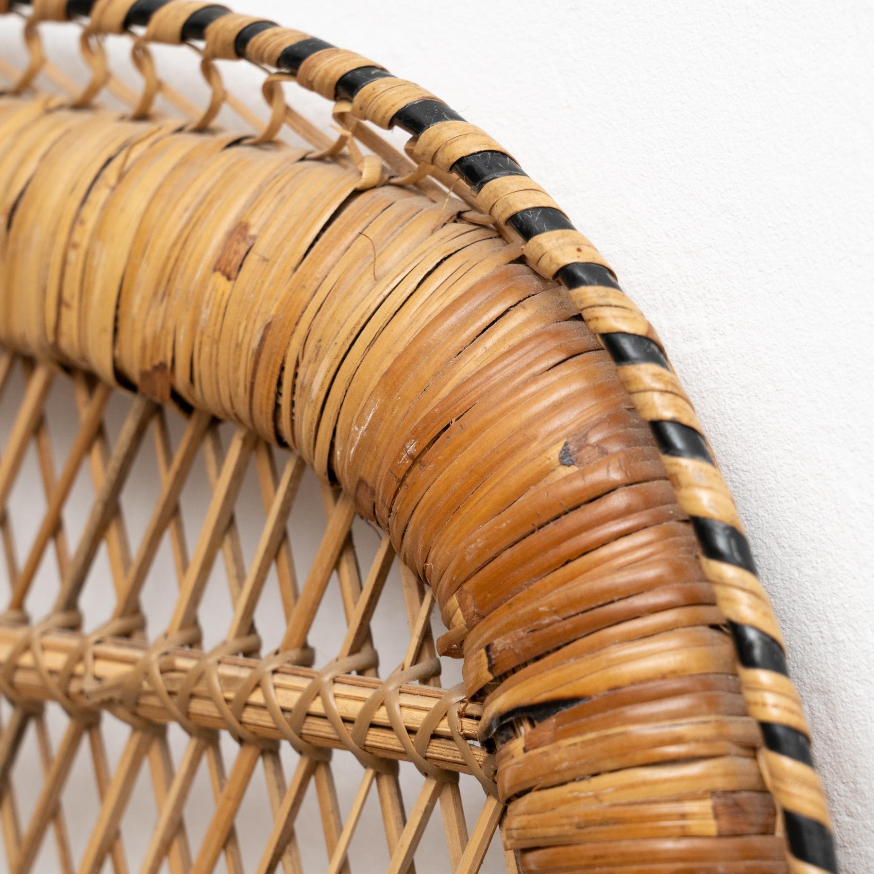 Mid-20th Century Pair of Bamboo and Rattan Headboard Handcrafted Philippines, 1960 For Sale