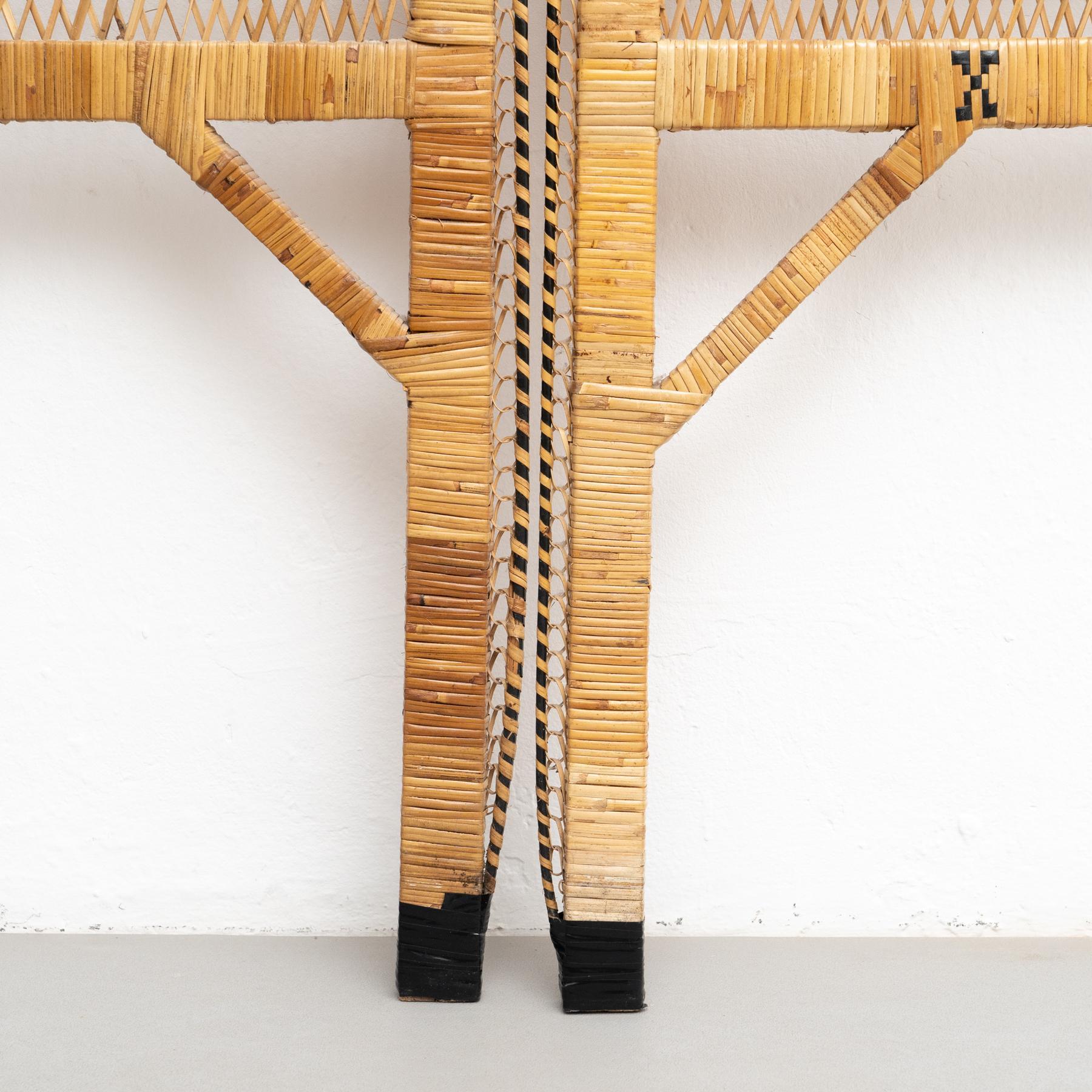 Pair of Bamboo and Rattan Headboard Handcrafted Philippines, 1960 For Sale 3