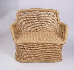 Pair of Bamboo and Rope Hand-Stiched  Sofas