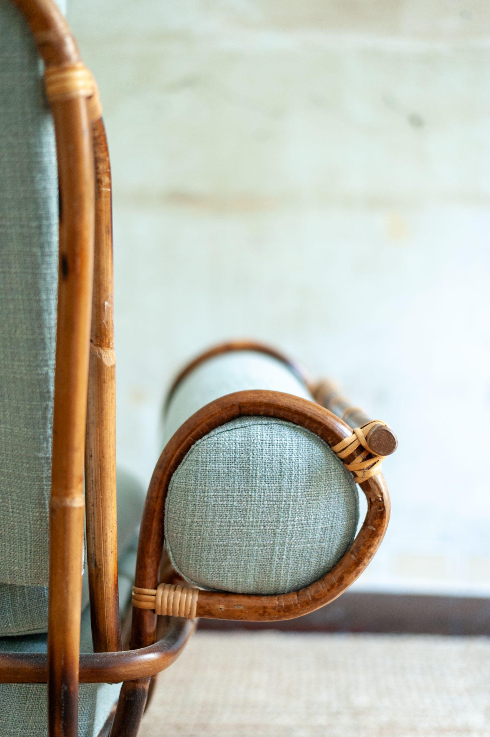 Pair of Bamboo Armchairs – 1960s Style For Sale 4