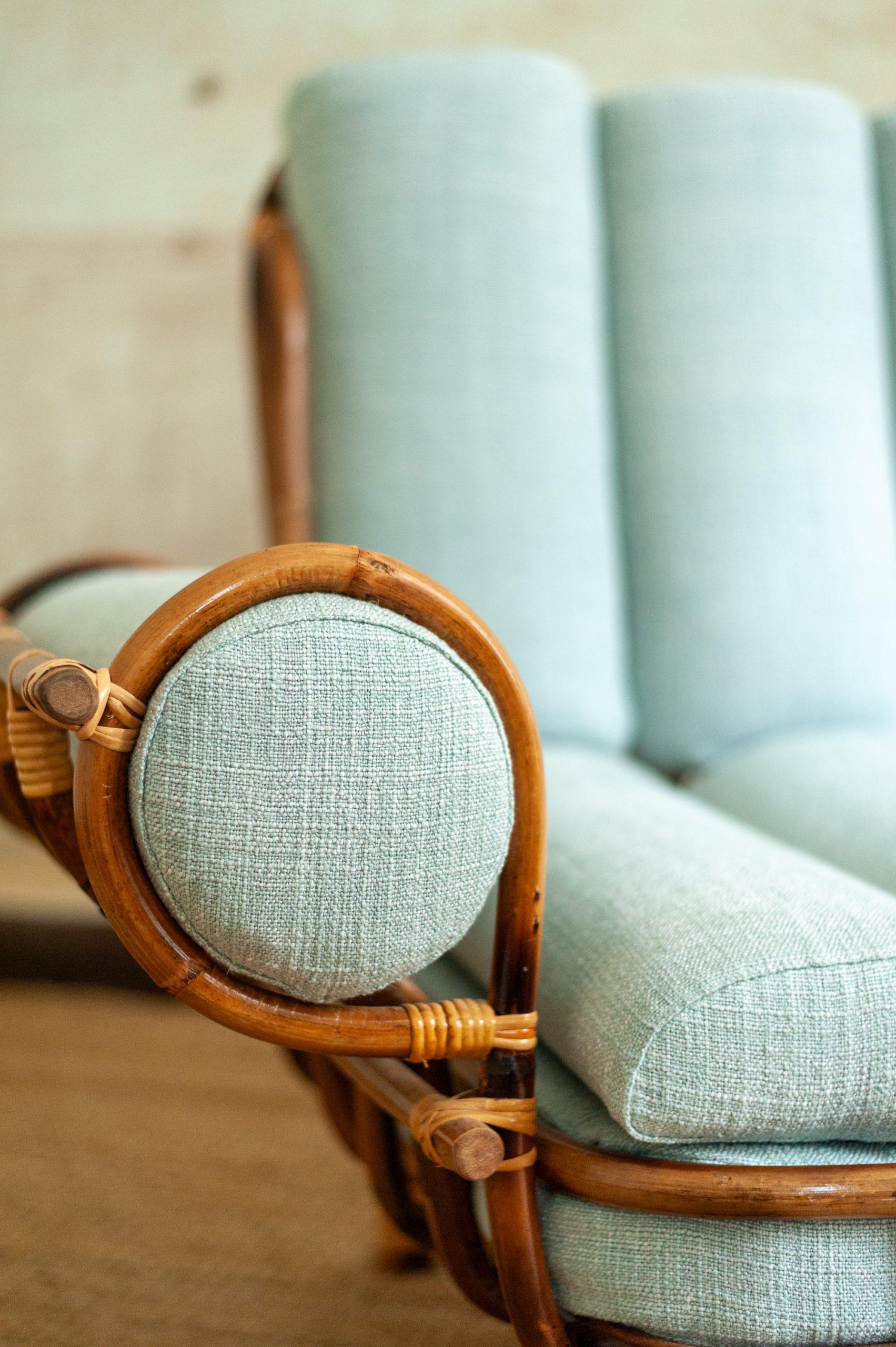 Pair of Bamboo Armchairs – 1960s Style For Sale 1