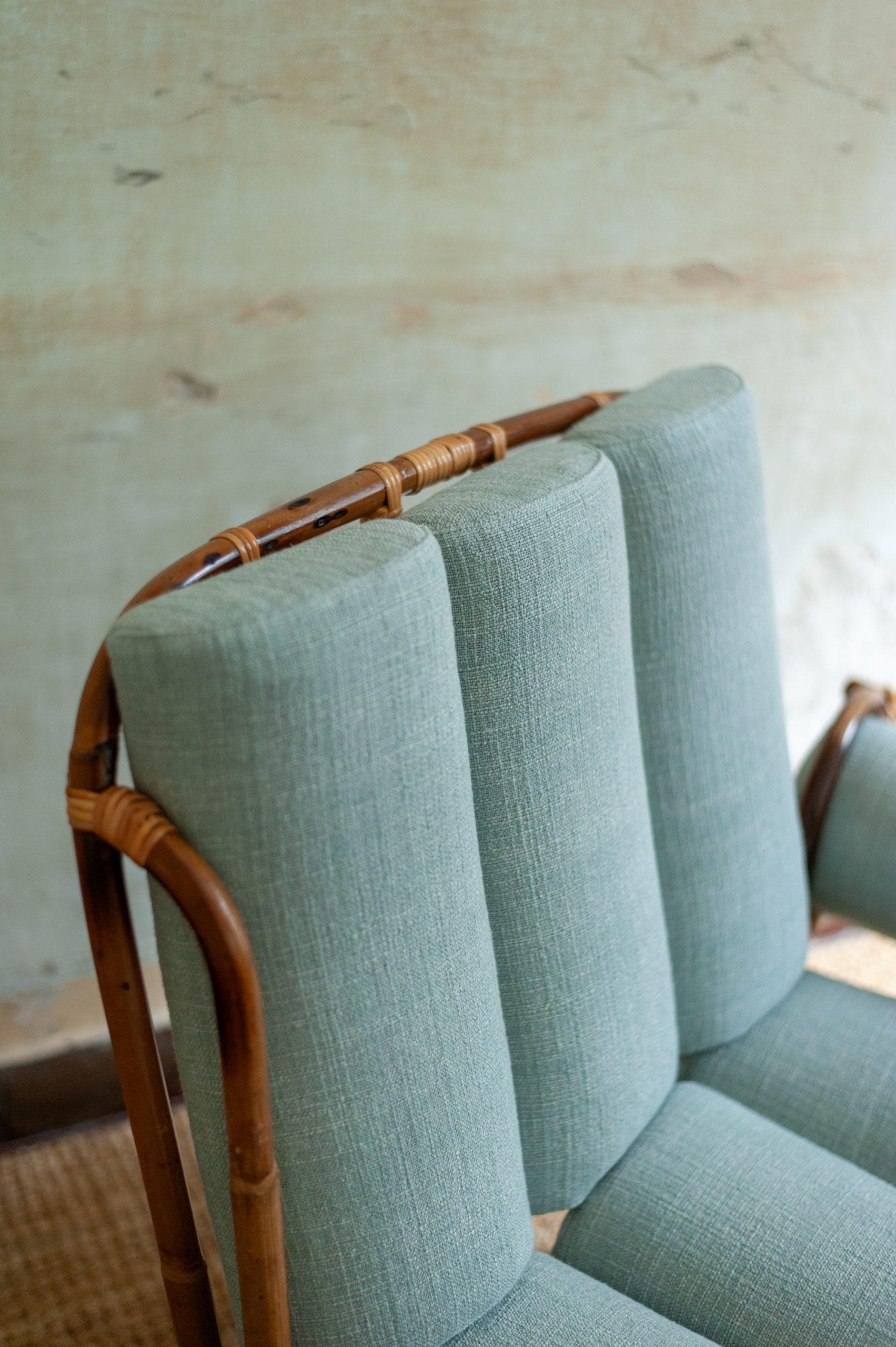 Pair of Bamboo Armchairs – 1960s Style For Sale 2