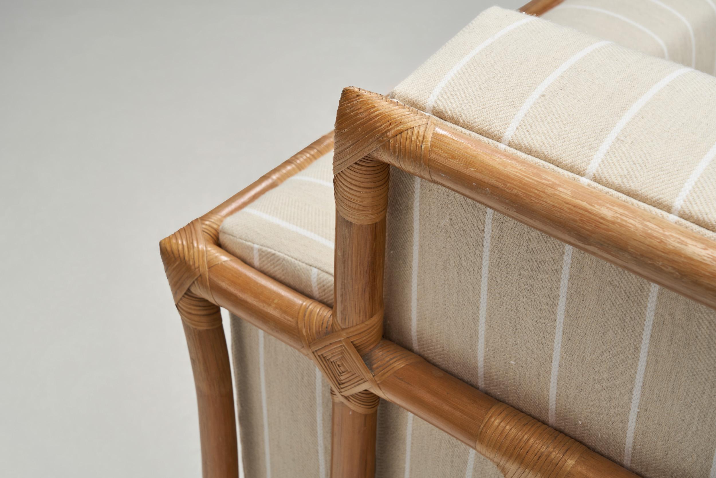 Pair of Bamboo Armchairs by Gasparucci Italo, Italy ca 1970s For Sale 3