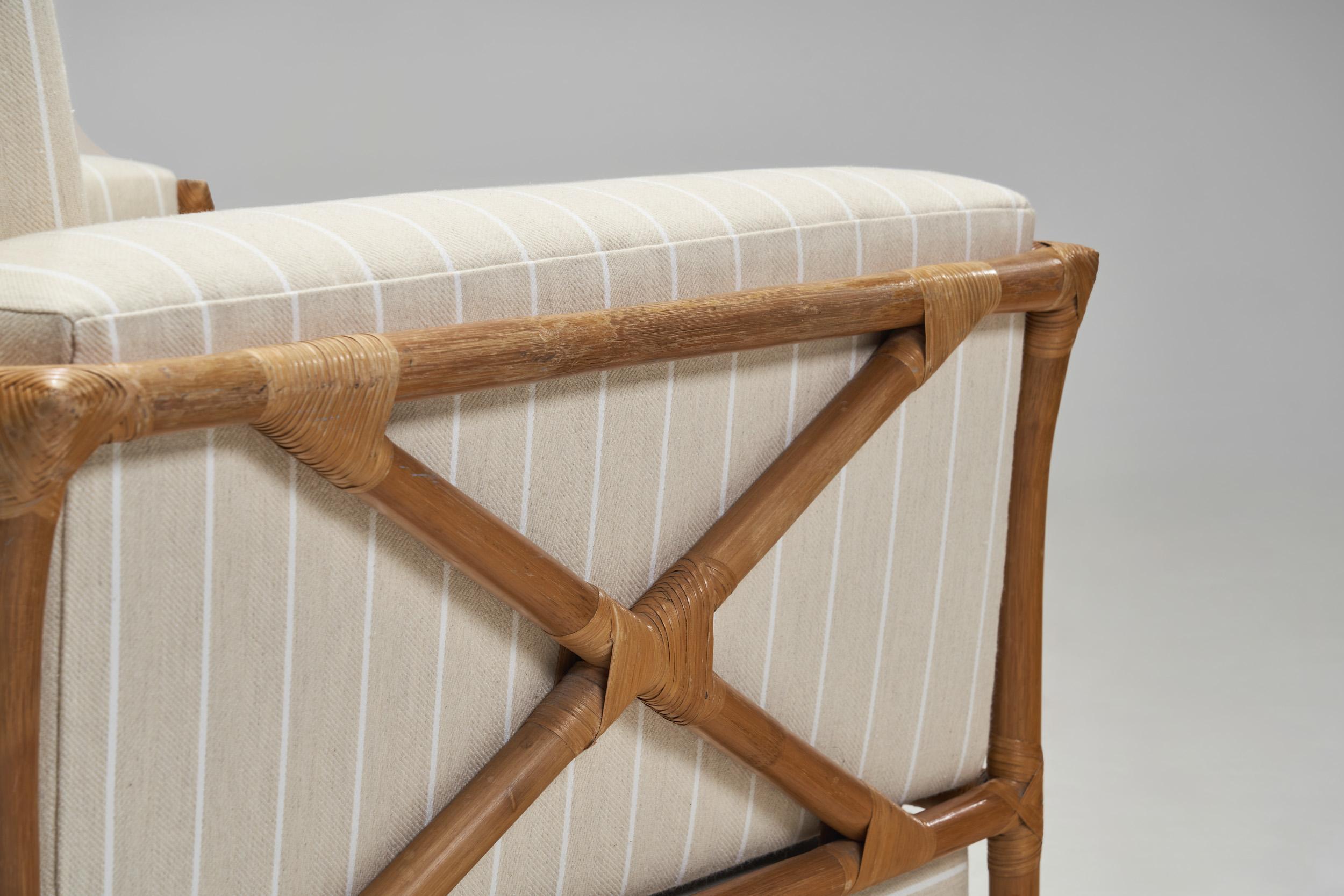 Pair of Bamboo Armchairs by Gasparucci Italo, Italy ca 1970s For Sale 4