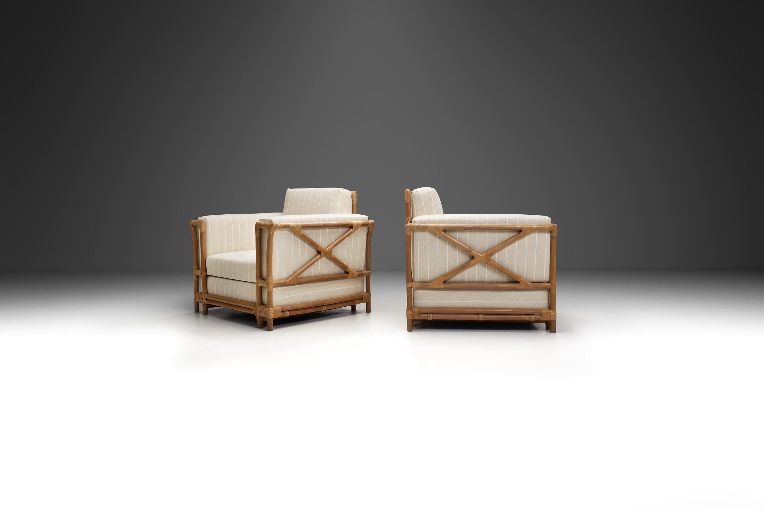 Pair of Bamboo Armchairs by Gasparucci Italo, Italy ca 1970s In Good Condition For Sale In Utrecht, NL