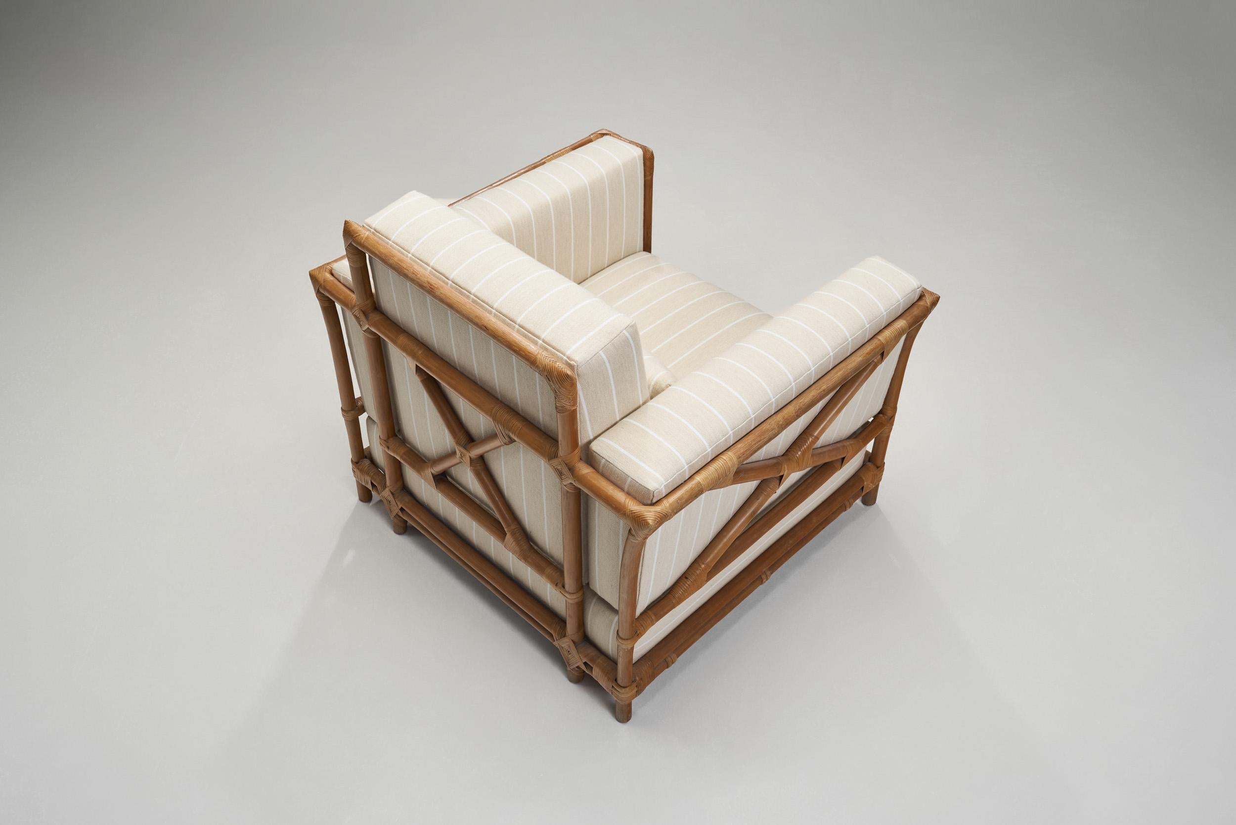 Late 20th Century Pair of Bamboo Armchairs by Gasparucci Italo, Italy ca 1970s For Sale