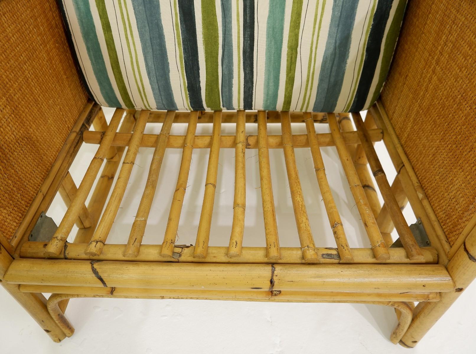 Rattan Pair of Bamboo Armchairs