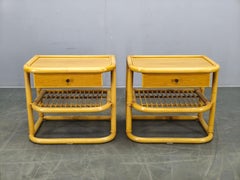 Pair of Bamboo Bedside Tables by Kenneth Bergenblad for DUX, 1960s