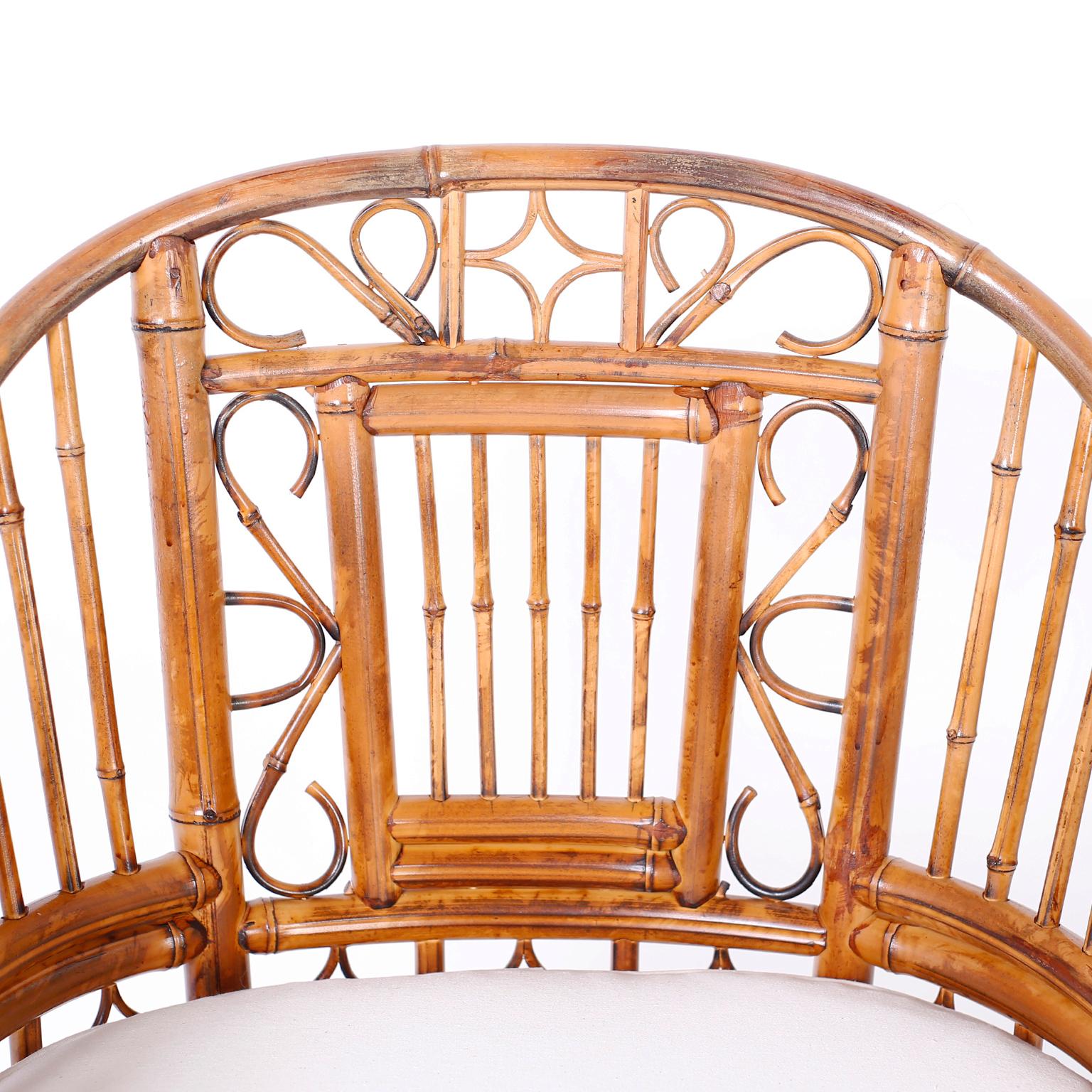 Philippine Pair of Bamboo Brighton Pavilion Chairs