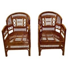 Pair of Bamboo Brighton Pavilion Style Armchairs