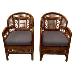 Pair of Bamboo Brighton Pavilion Style Armchairs