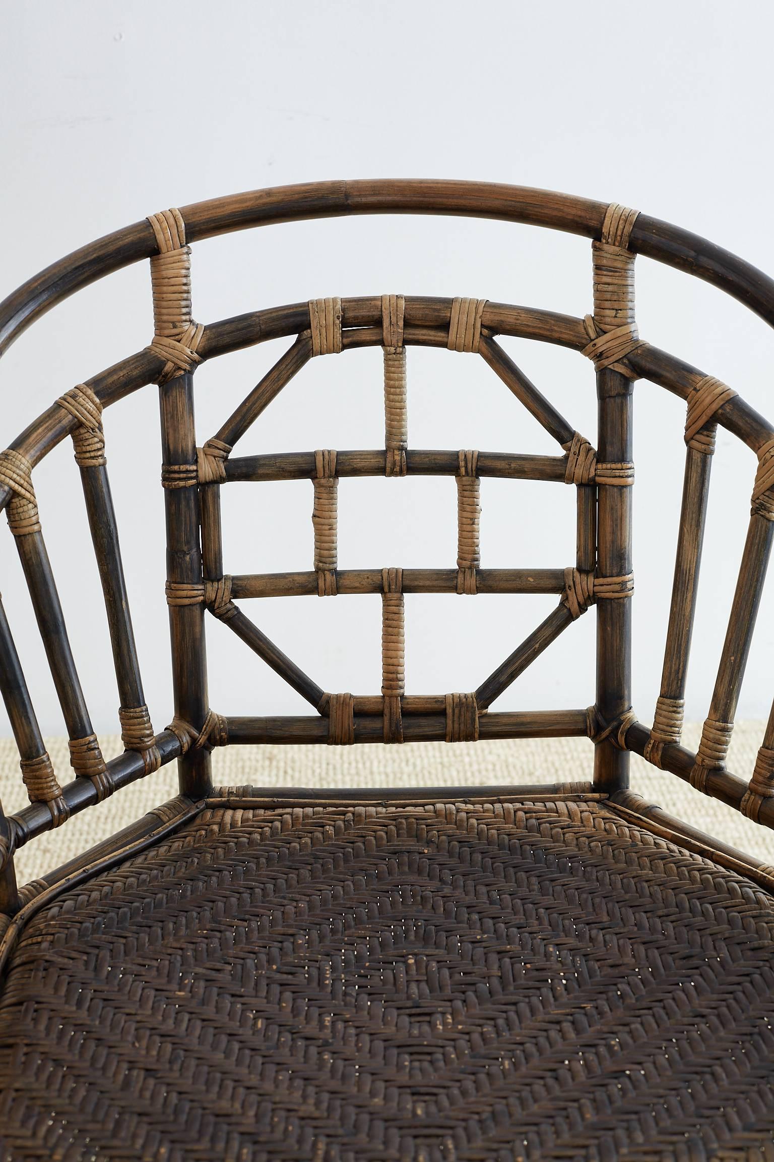 Pair of Bamboo Brighton Pavilion Style Barrel Chairs 3
