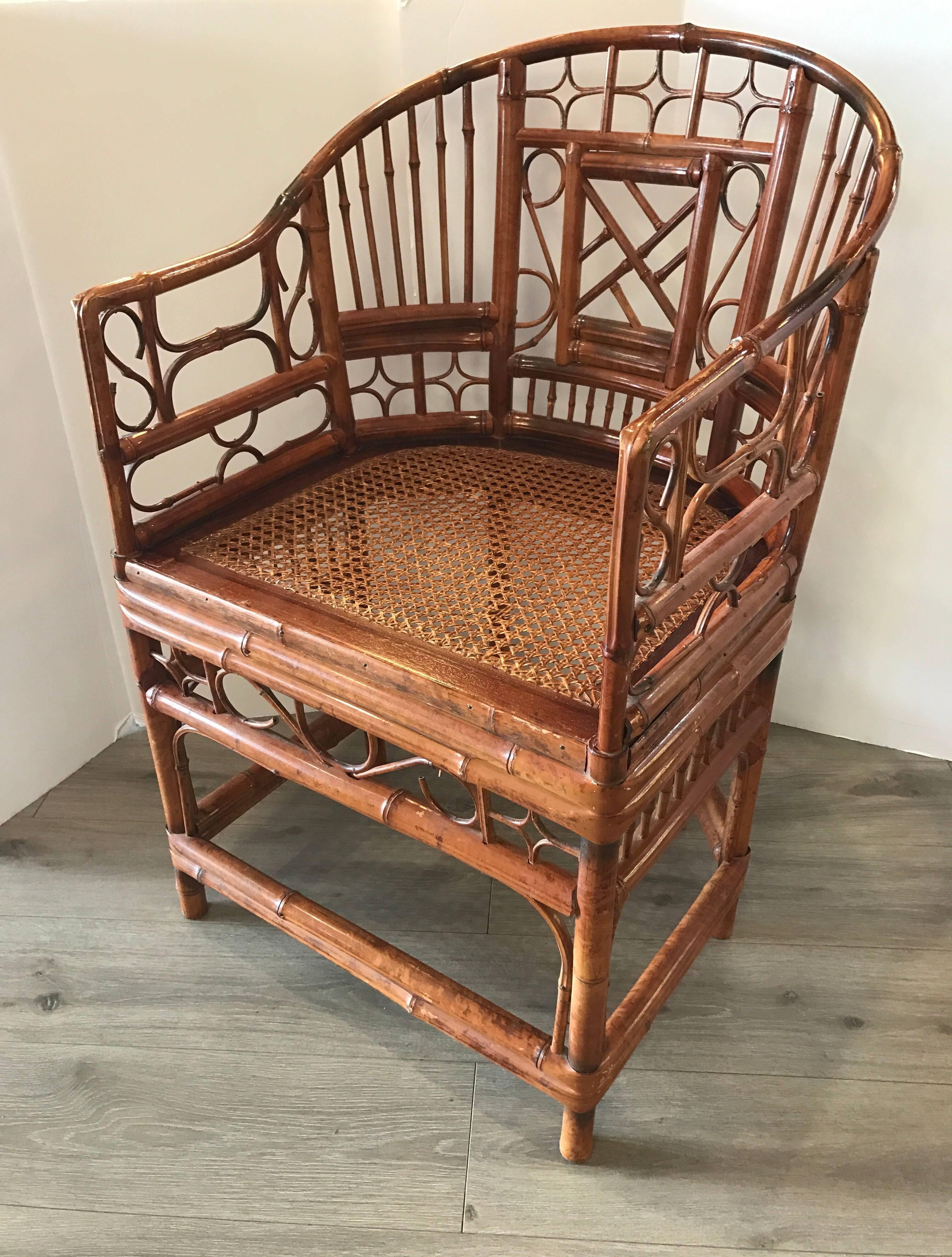 American Pair of Bamboo Chippendale Chairs