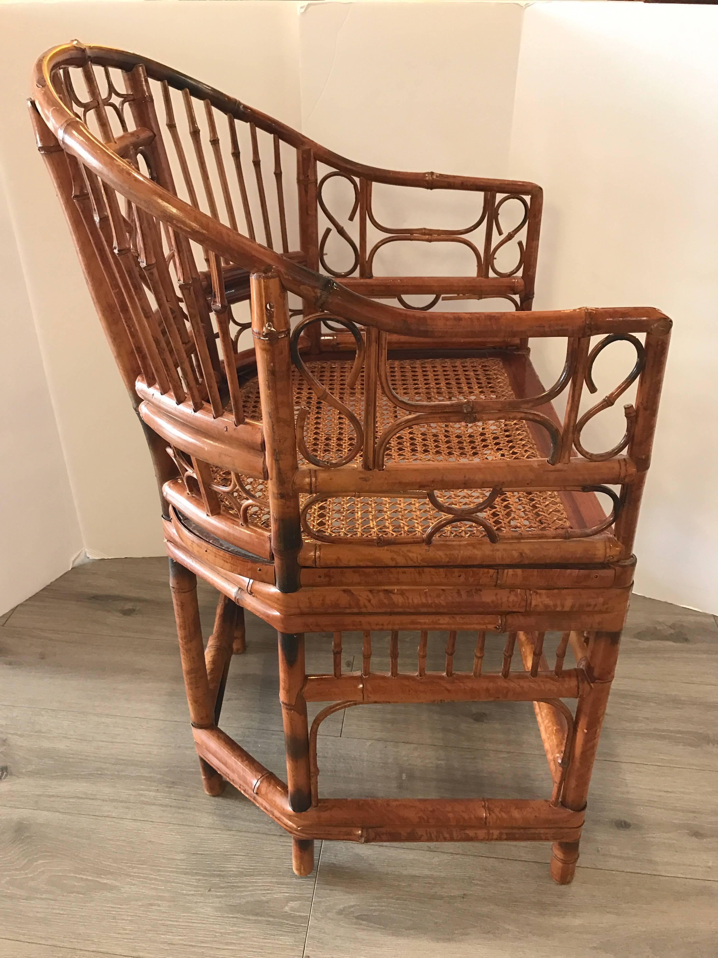 Pair of Bamboo Chippendale Chairs 1
