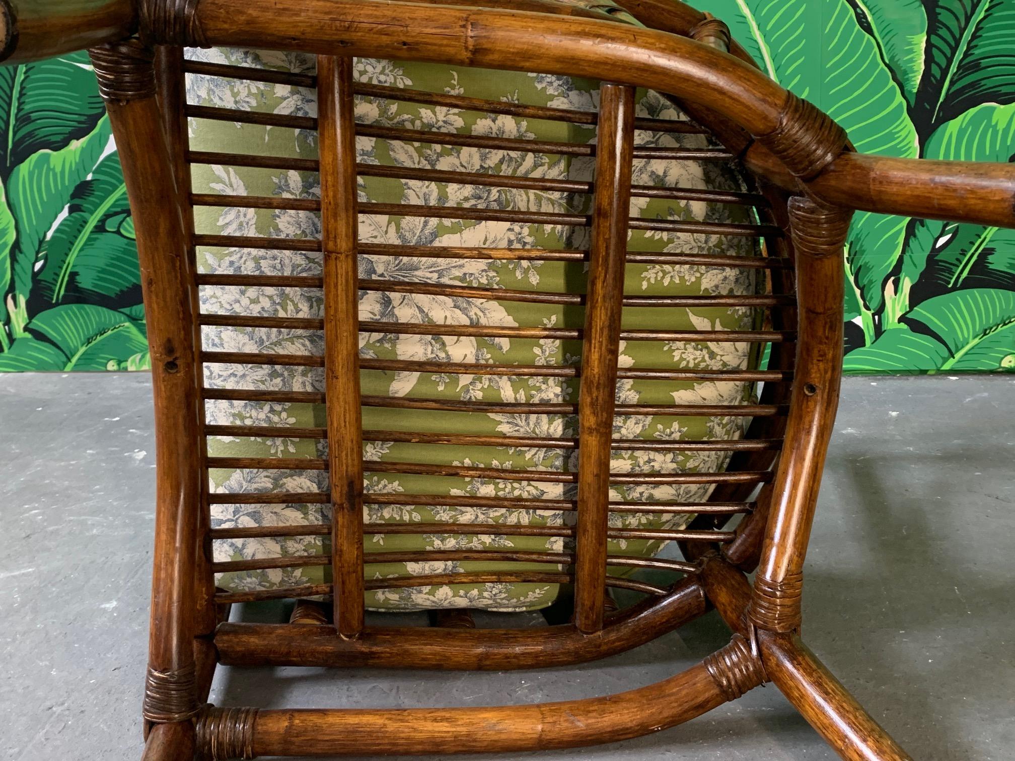 Pair of Bamboo Club Chairs in the Style of McGuire 5
