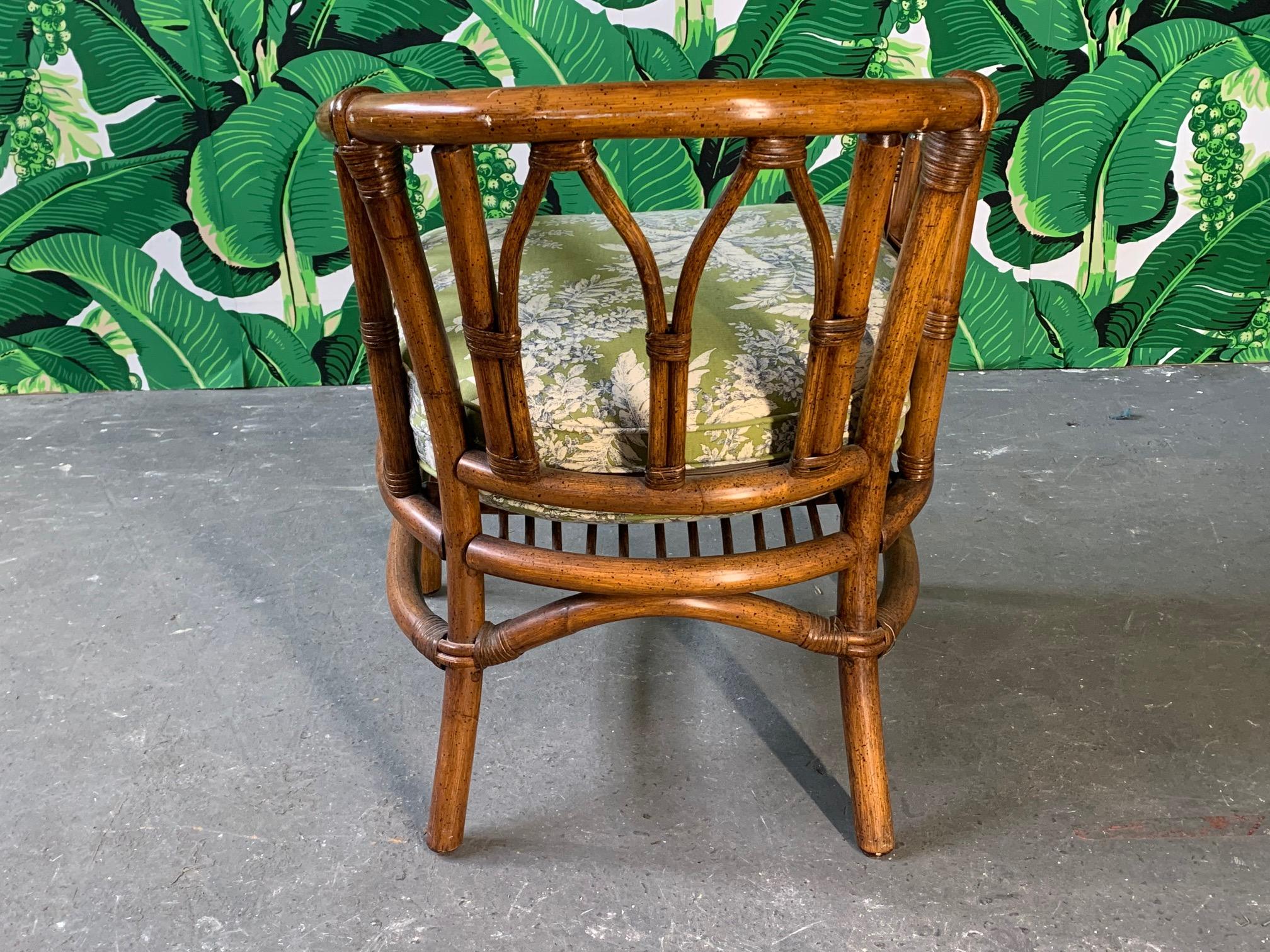 Pair of Bamboo Club Chairs in the Style of McGuire In Good Condition In Jacksonville, FL