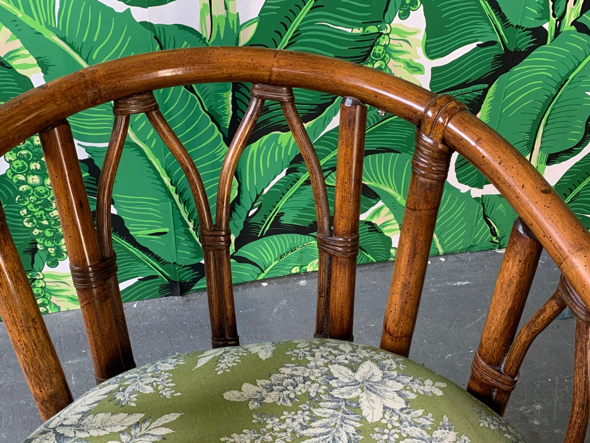 Pair of Bamboo Club Chairs in the Style of McGuire 2