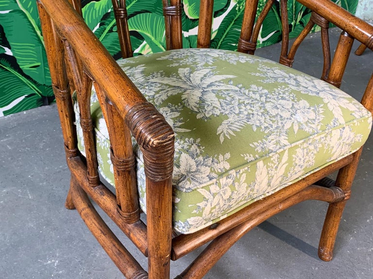 Pair of Bamboo Club Chairs in the Style of McGuire at 1stDibs