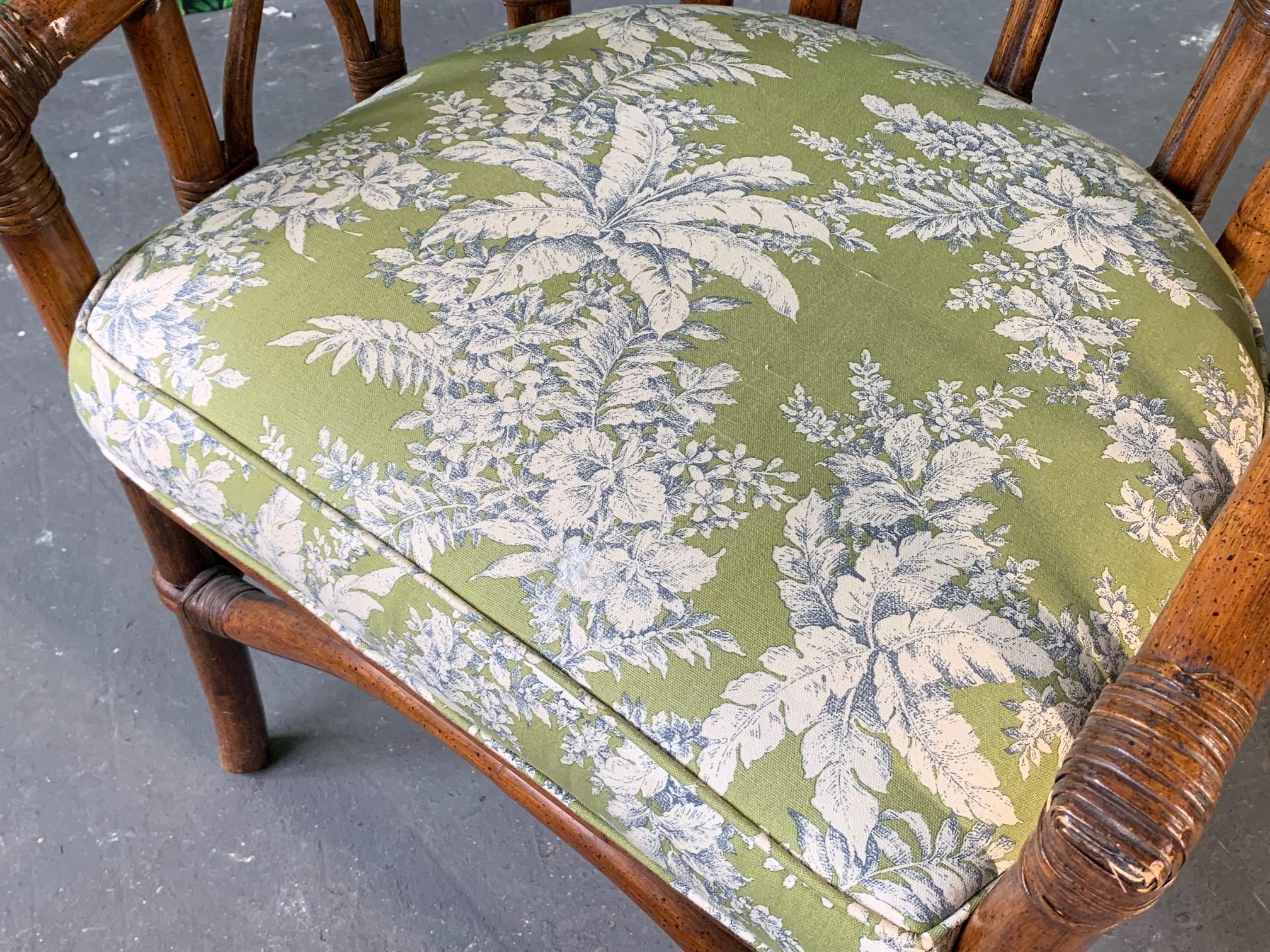 Pair of Bamboo Club Chairs in the Style of McGuire 4
