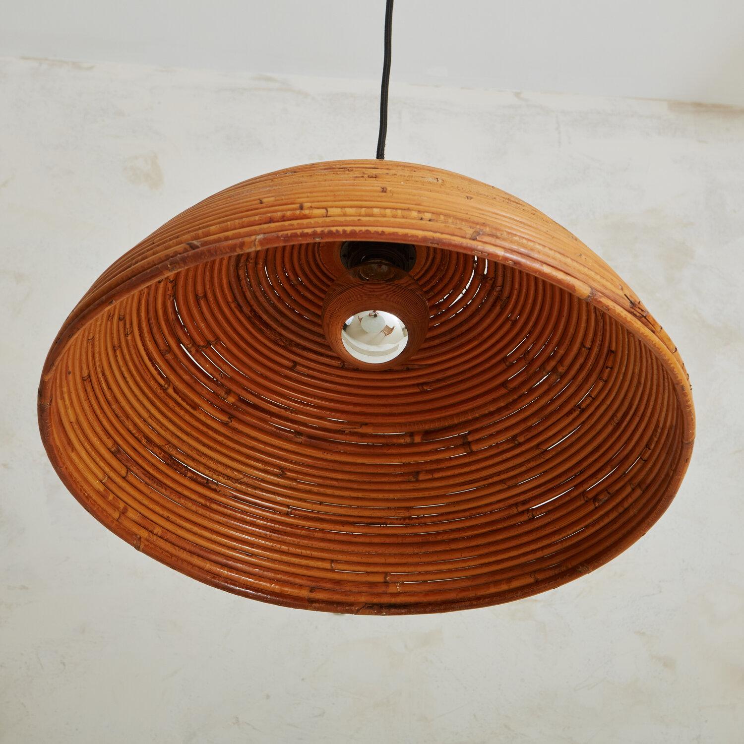 Pair of Bamboo Dome Pendant Lights 2