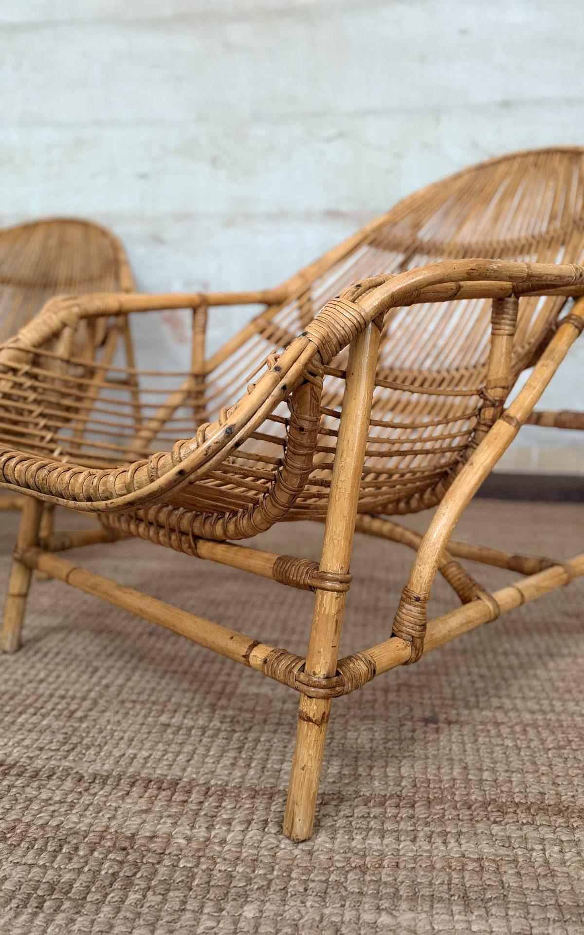 Pareja de sillones de bambú de Ikea - Segunda mitad del siglo XX en venta 2
