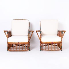 Pair of Bamboo Lounge Chairs