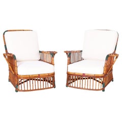 Pair of Bamboo Lounge Chairs