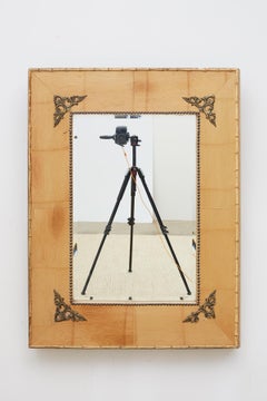 Pair of Bamboo Mirrors with Book Motif