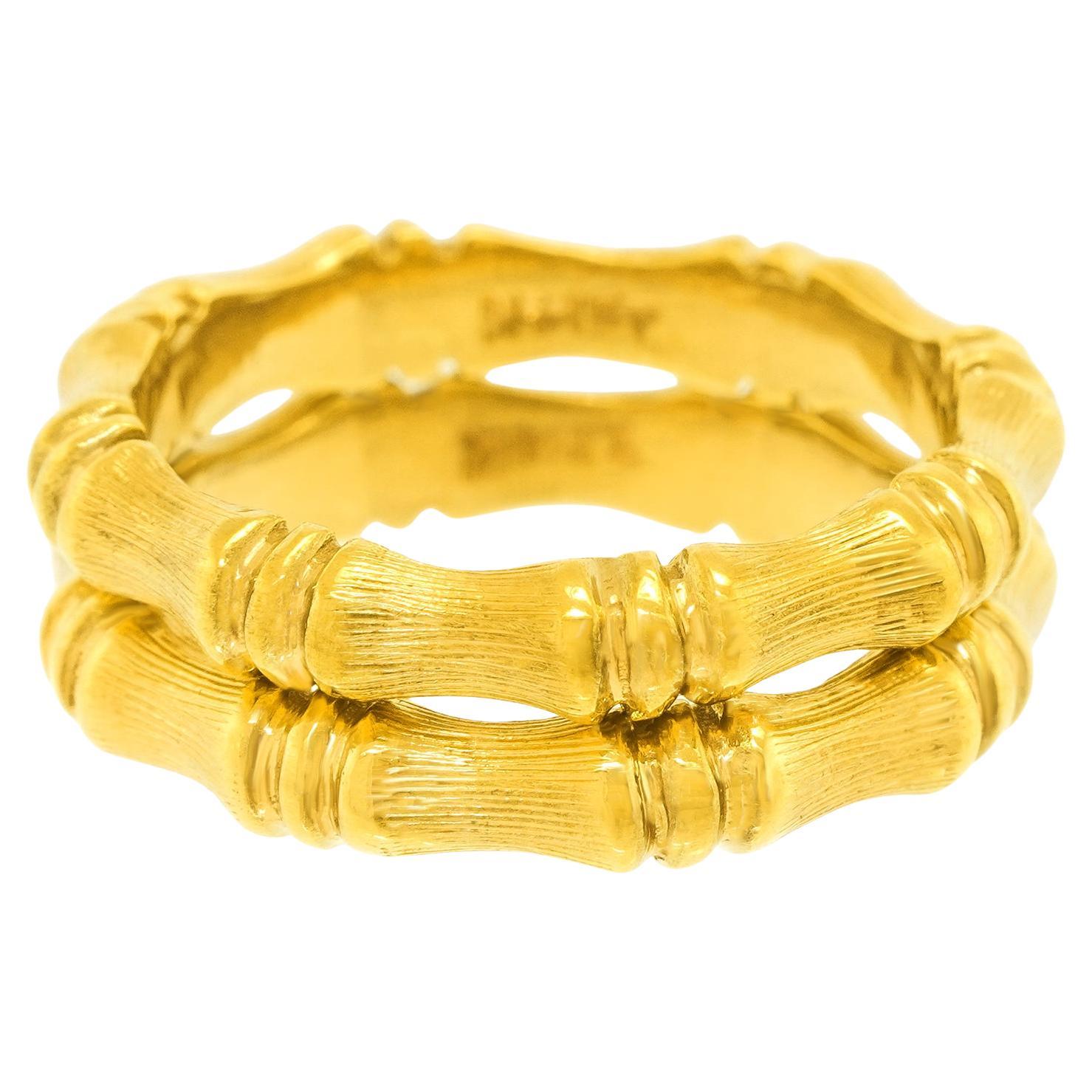 Coppia di anelli con motivi di bambù in vendita