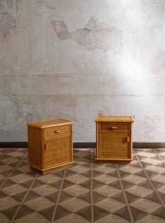 Pair of Bamboo Nightstands – 1970s