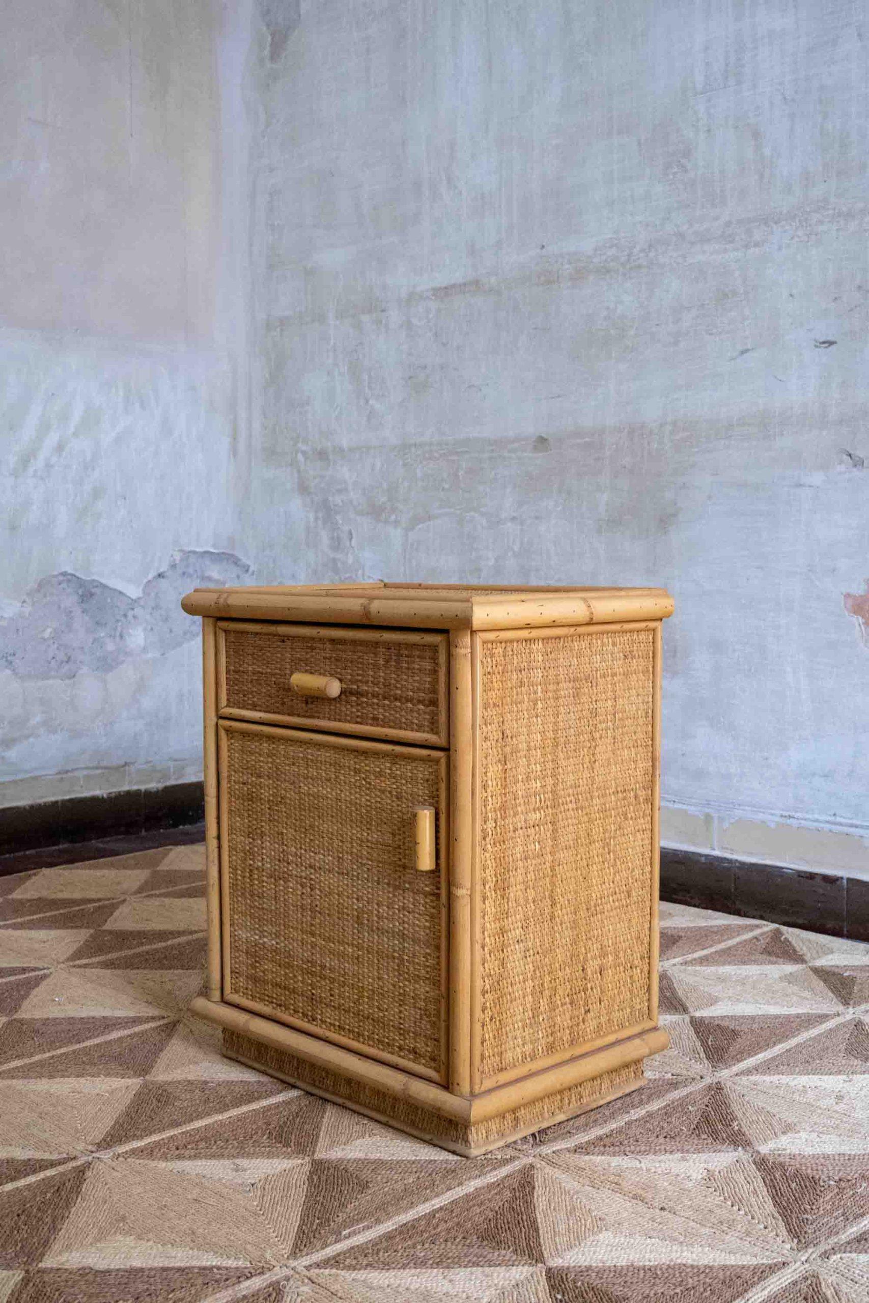 Fine XX secolo Pair of Bamboo Nightstands – 1970s in vendita