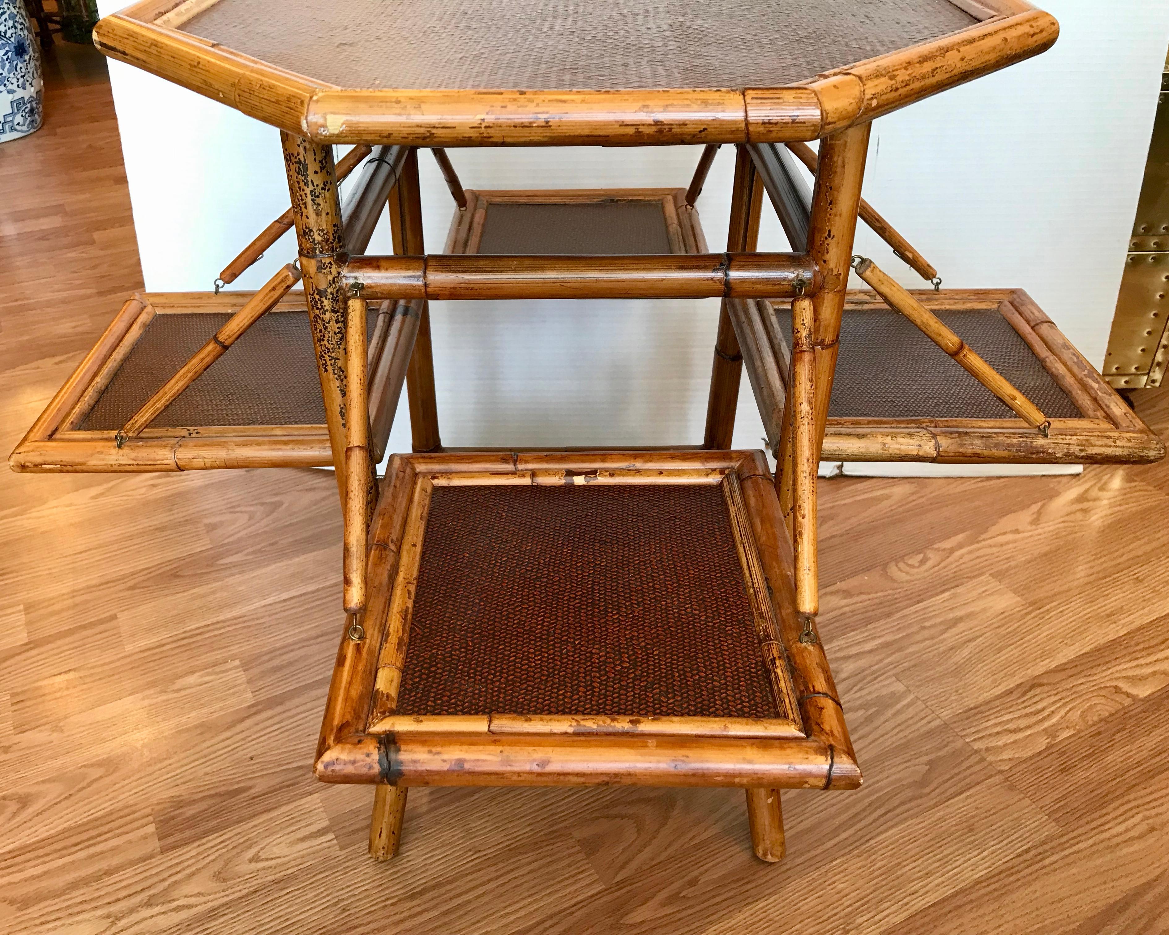 Pair of Bamboo Pastry Stand Form End Tables 6