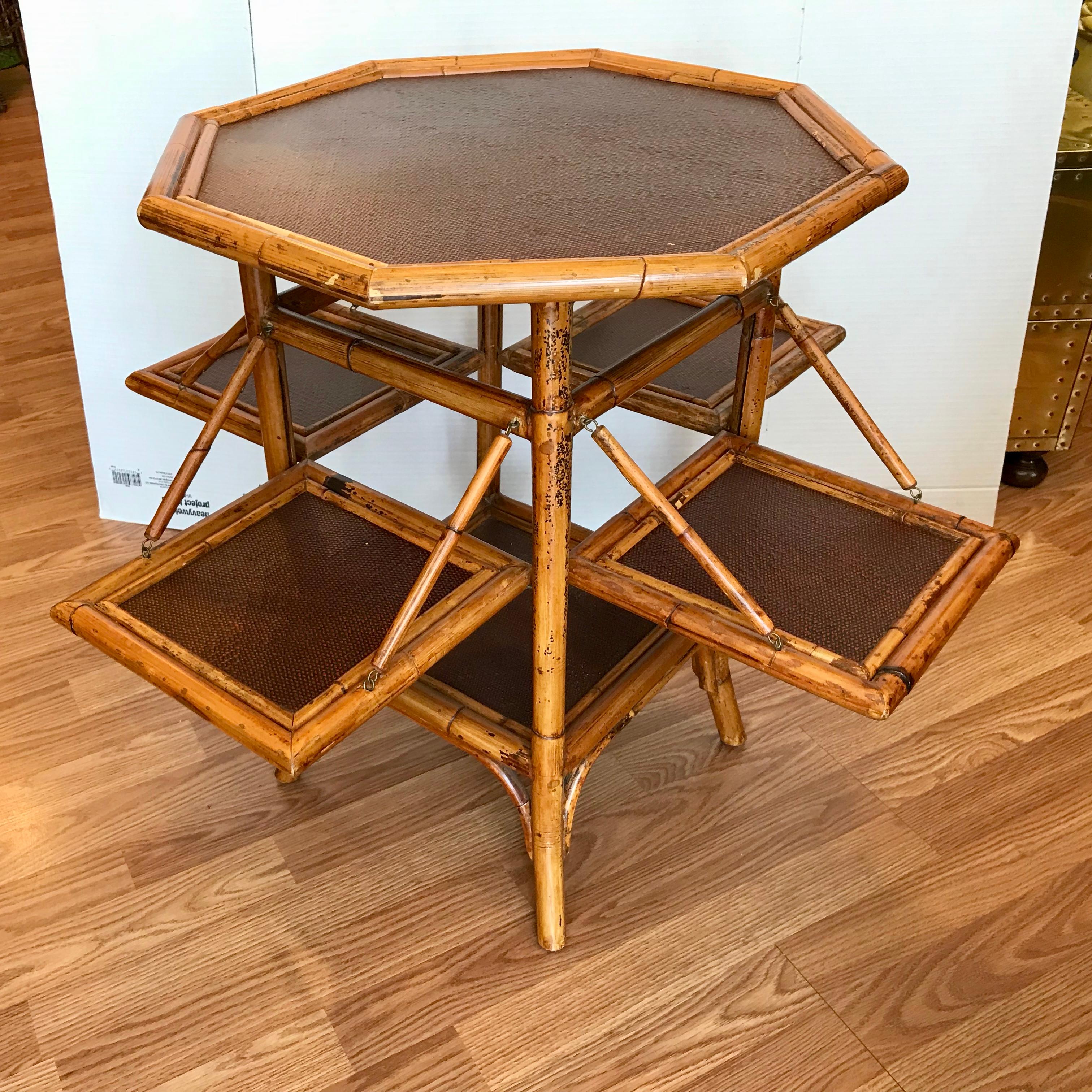 Pair of Bamboo Pastry Stand Form End Tables 8