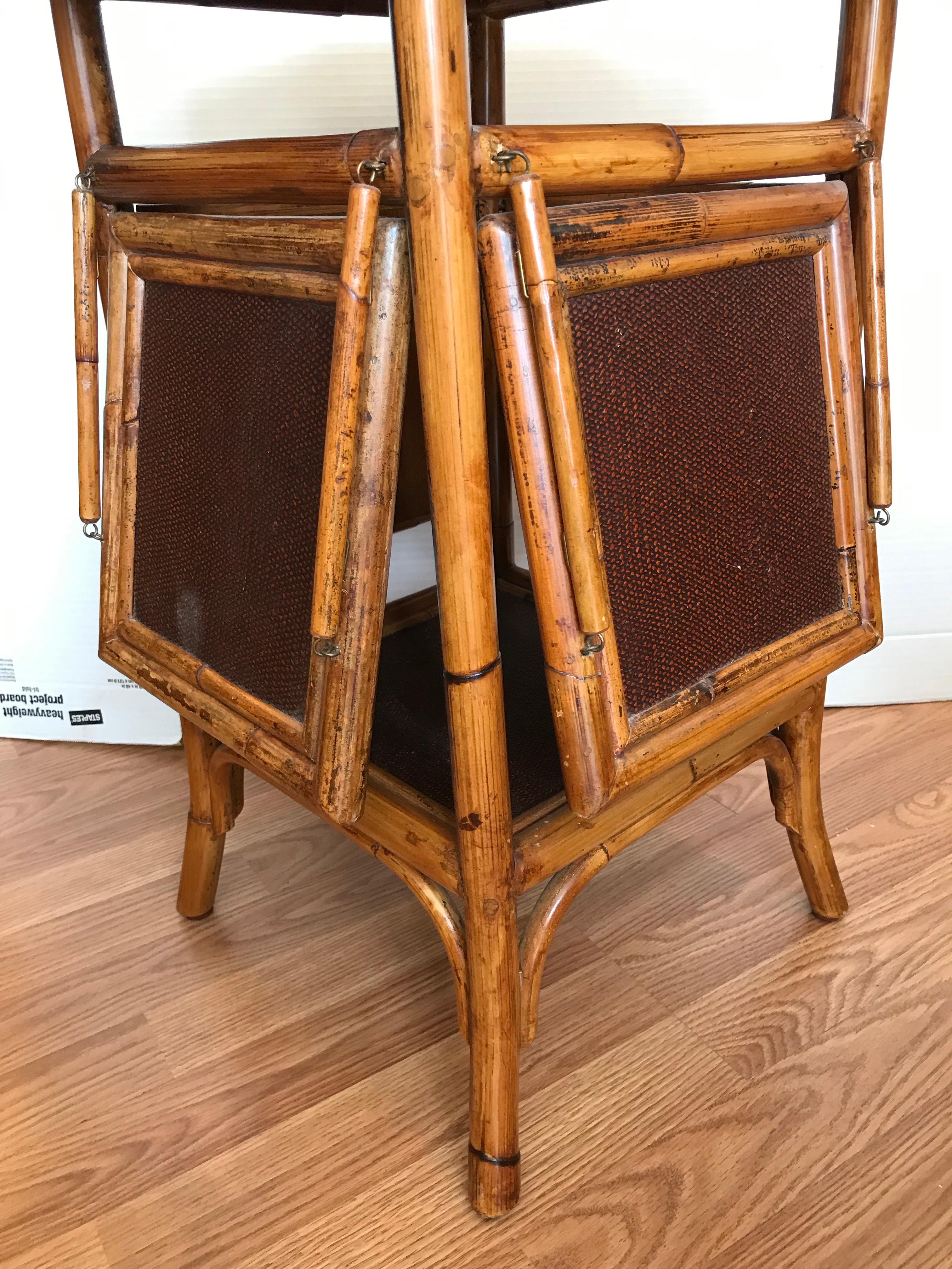 Pair of Bamboo Pastry Stand Form End Tables 11